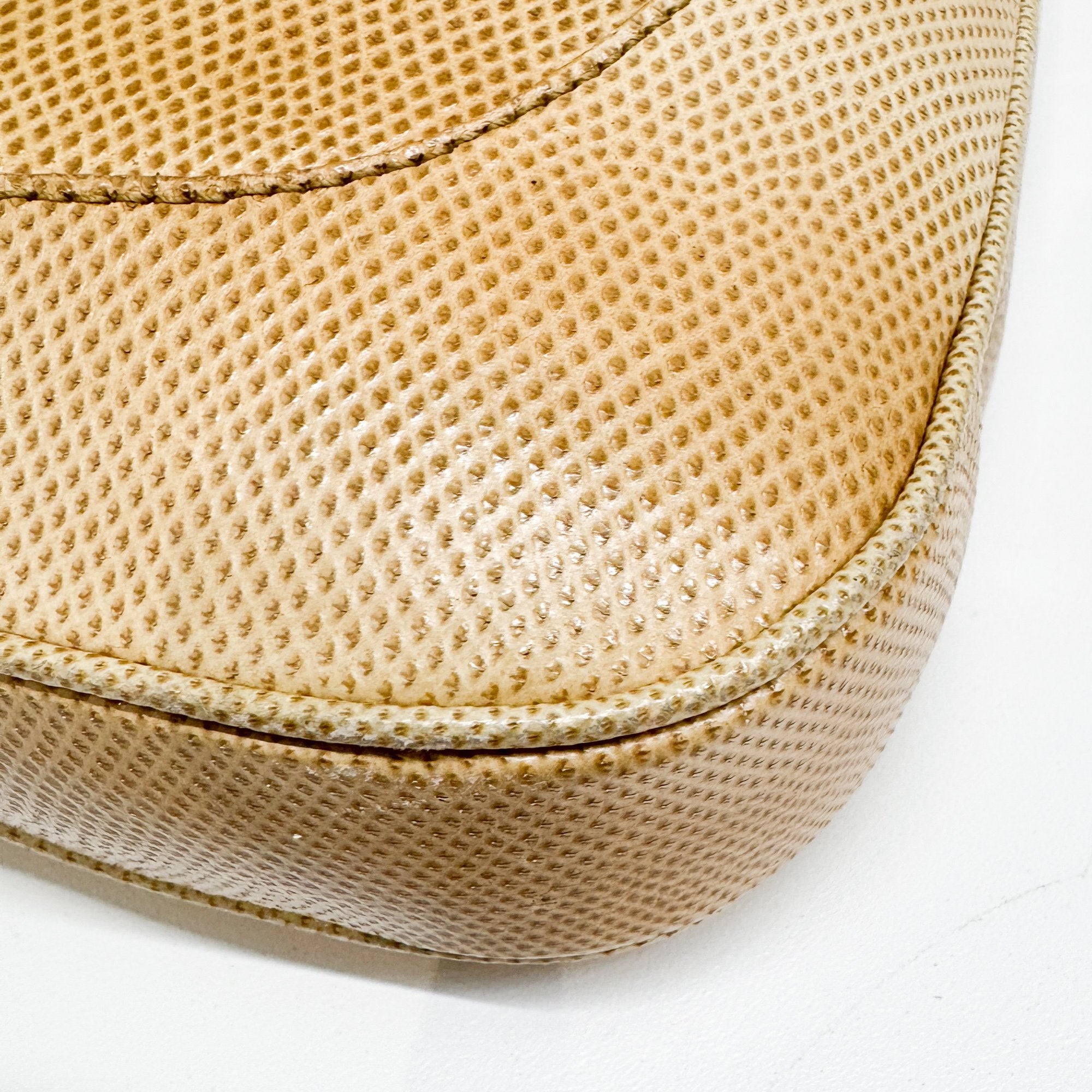 Jackie Yellow Lizzard Embossed Shoulder Bag