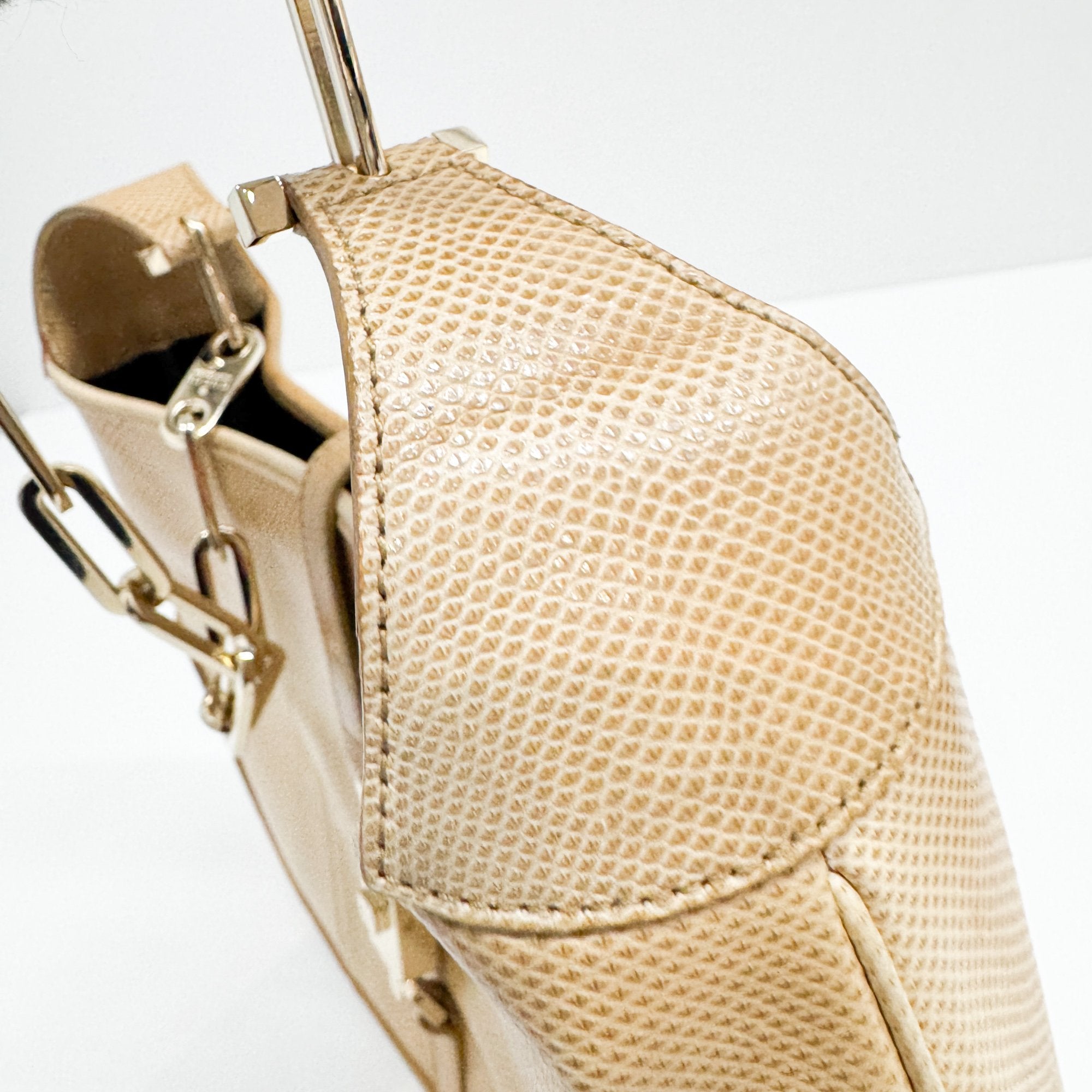 Jackie Yellow Lizzard Embossed Shoulder Bag