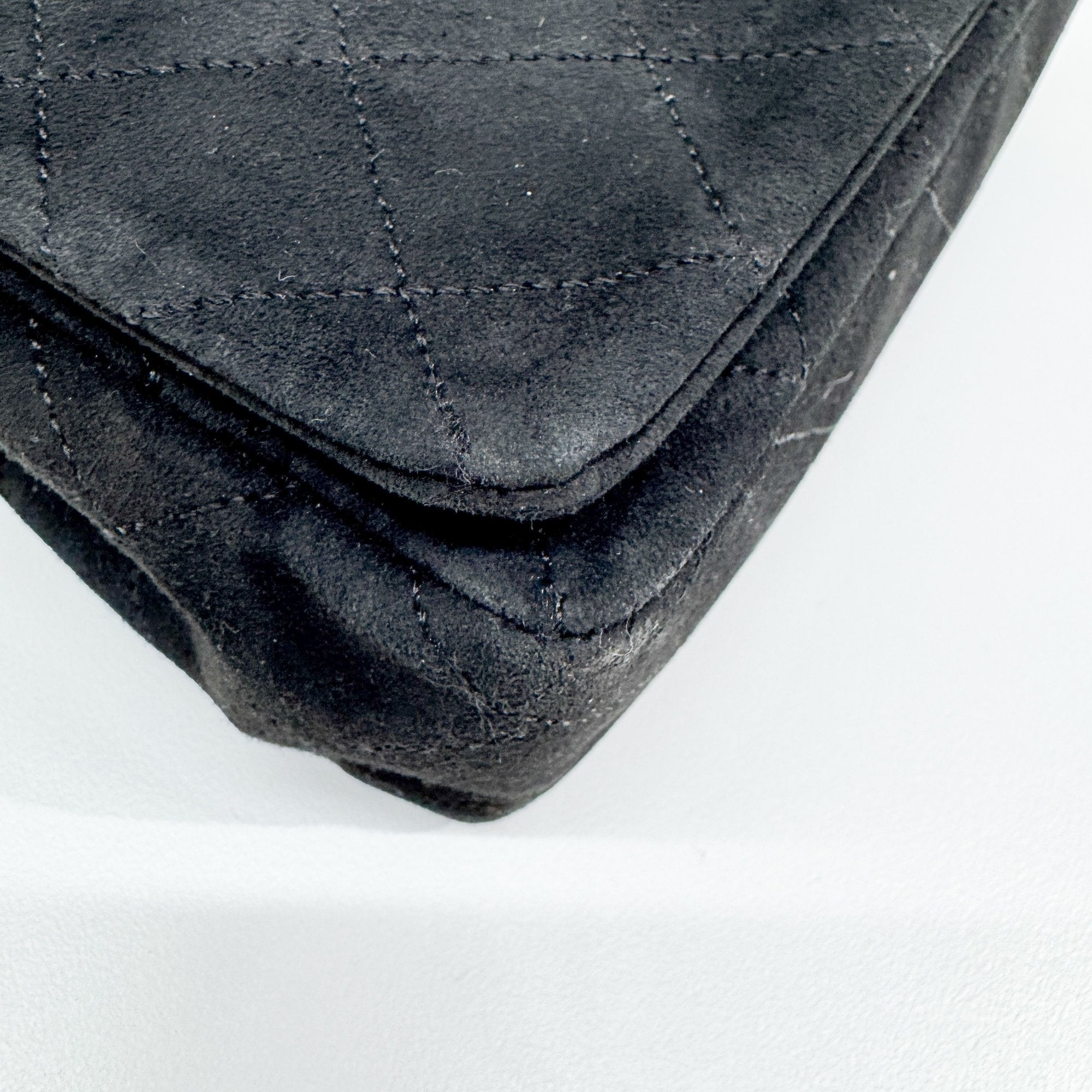 Mini Classic Flap Black Suede Shoulder Bag