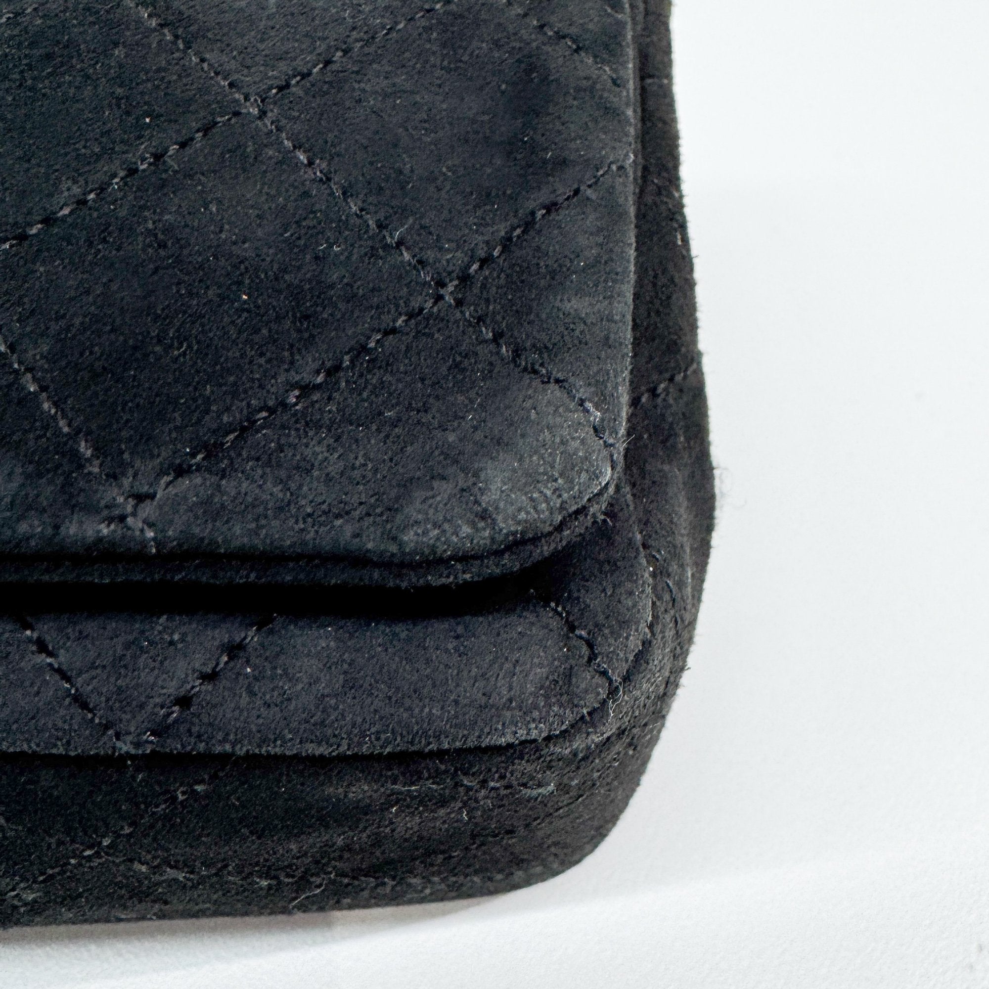 Mini Classic Flap Black Suede Shoulder Bag