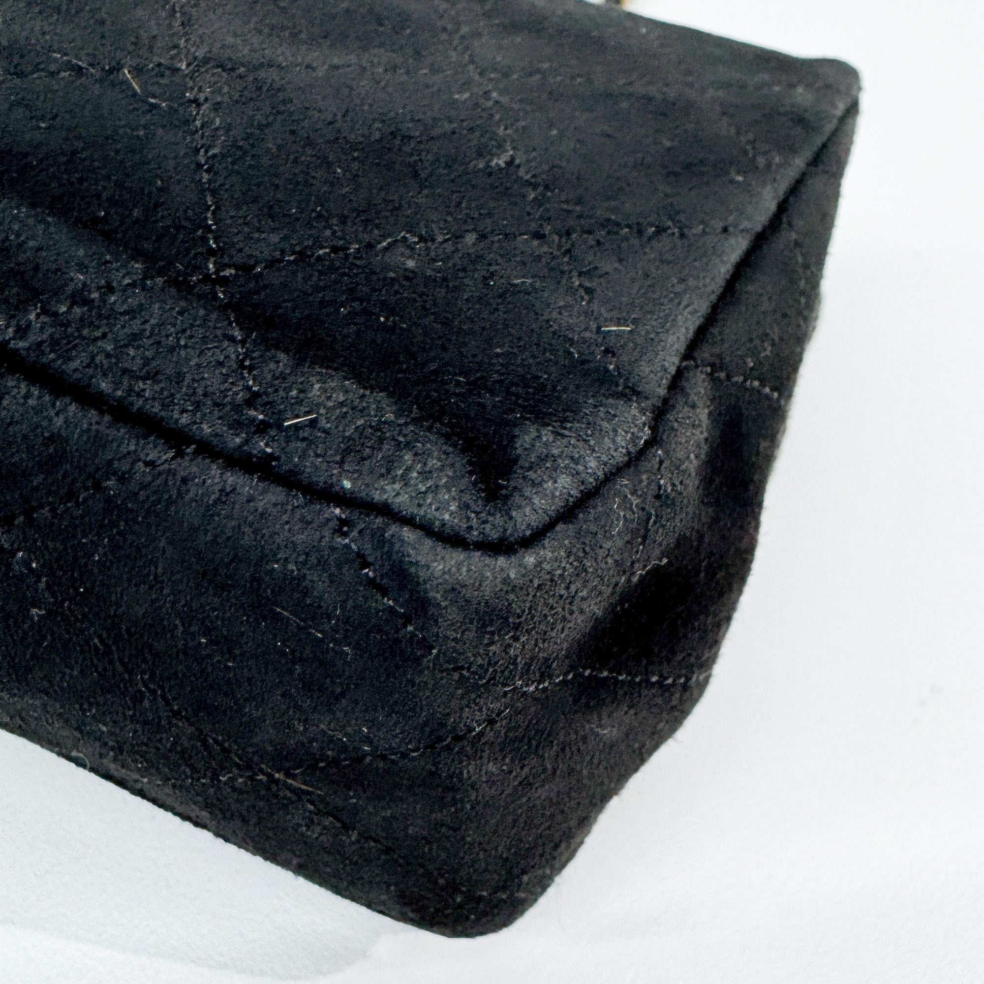 Mini Classic Flap Black Suede Shoulder Bag