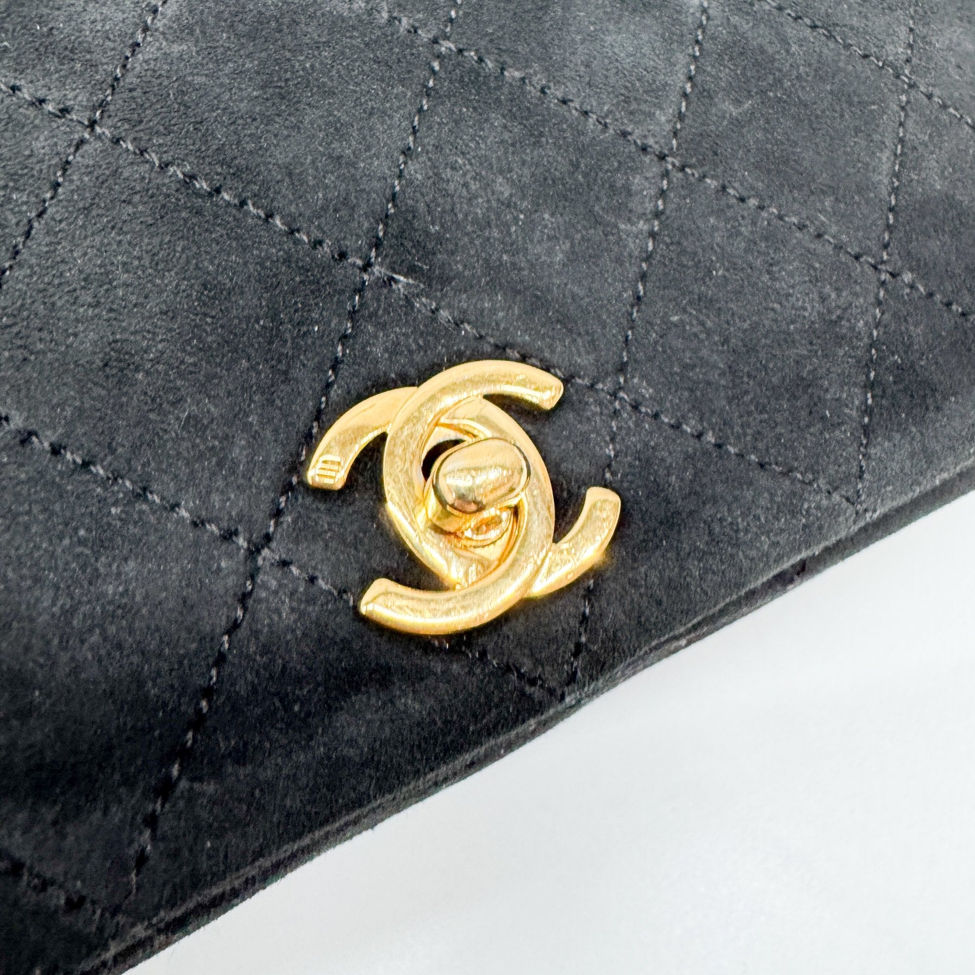 Mini Classic Flap Black Suede Shoulder Bag