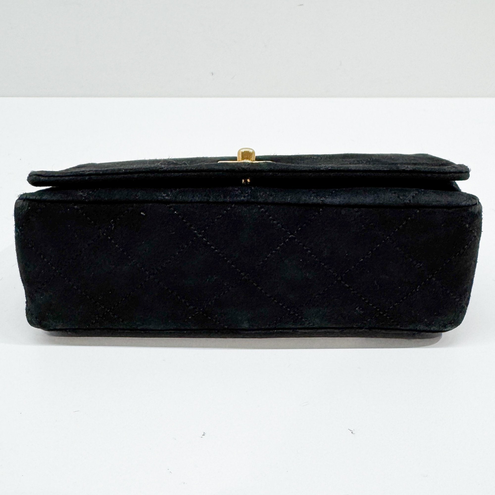 Mini Classic Flap Black Suede Shoulder Bag