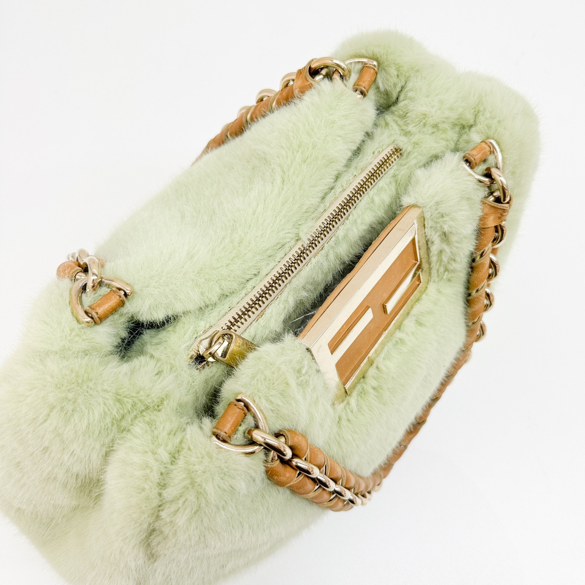 Mia Green fur Shoulder Bag