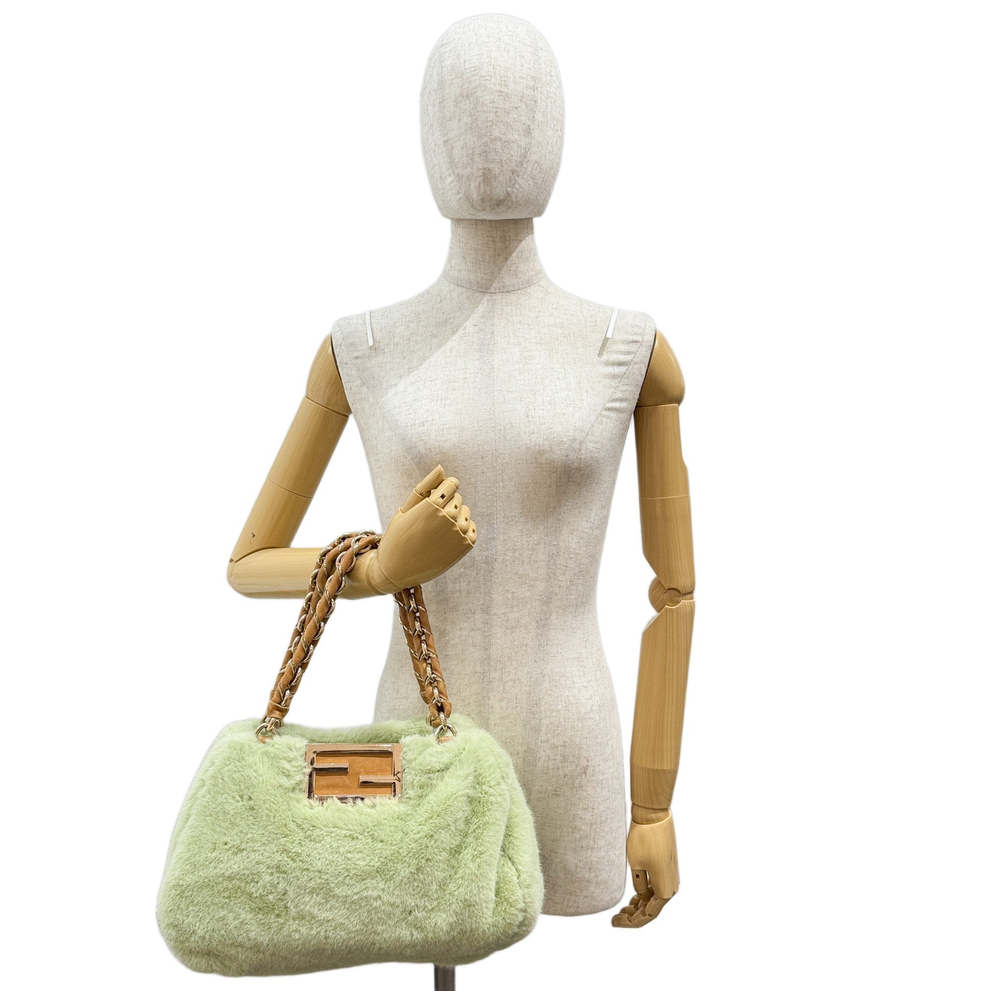 Mia Green fur Shoulder Bag