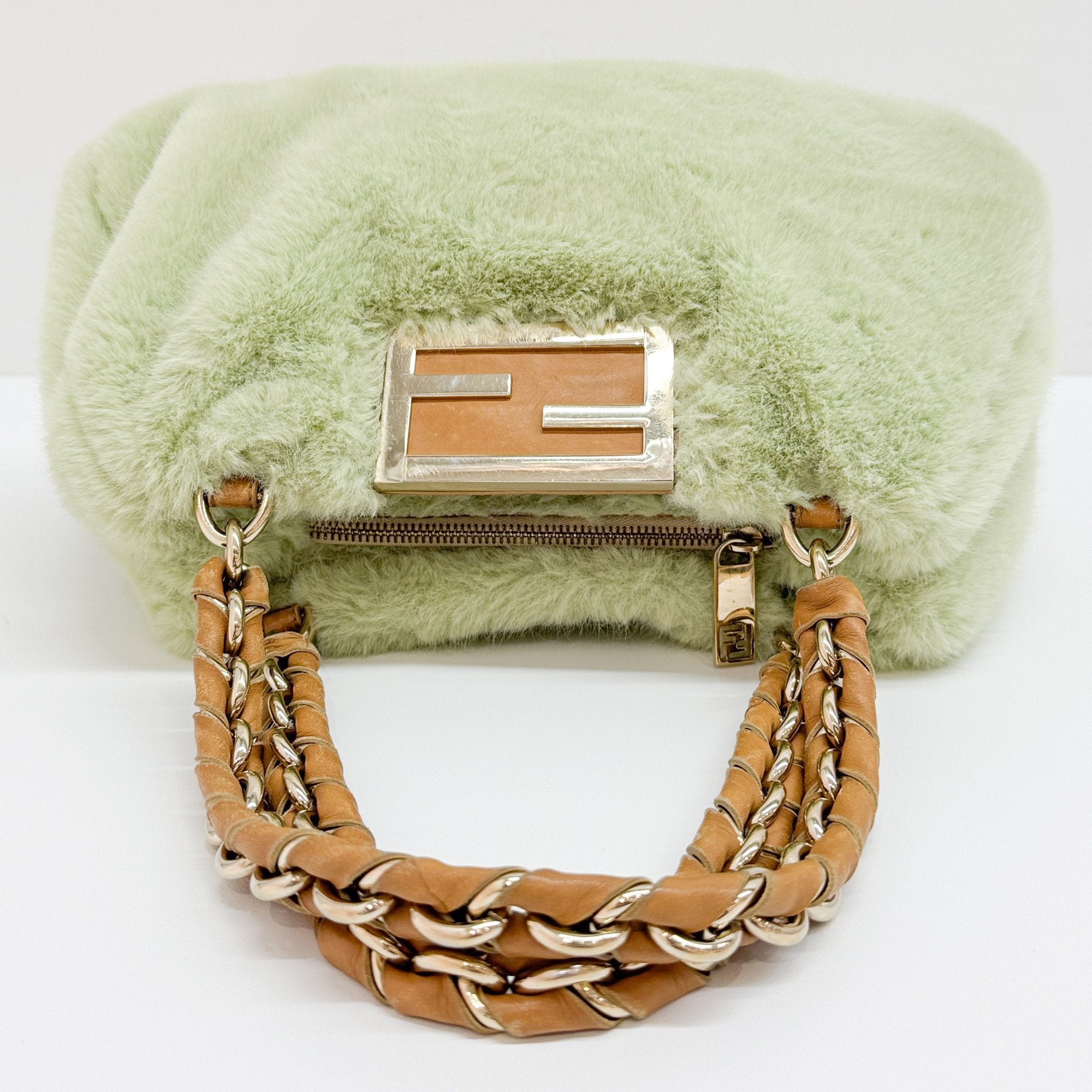 Mia Green fur Shoulder Bag