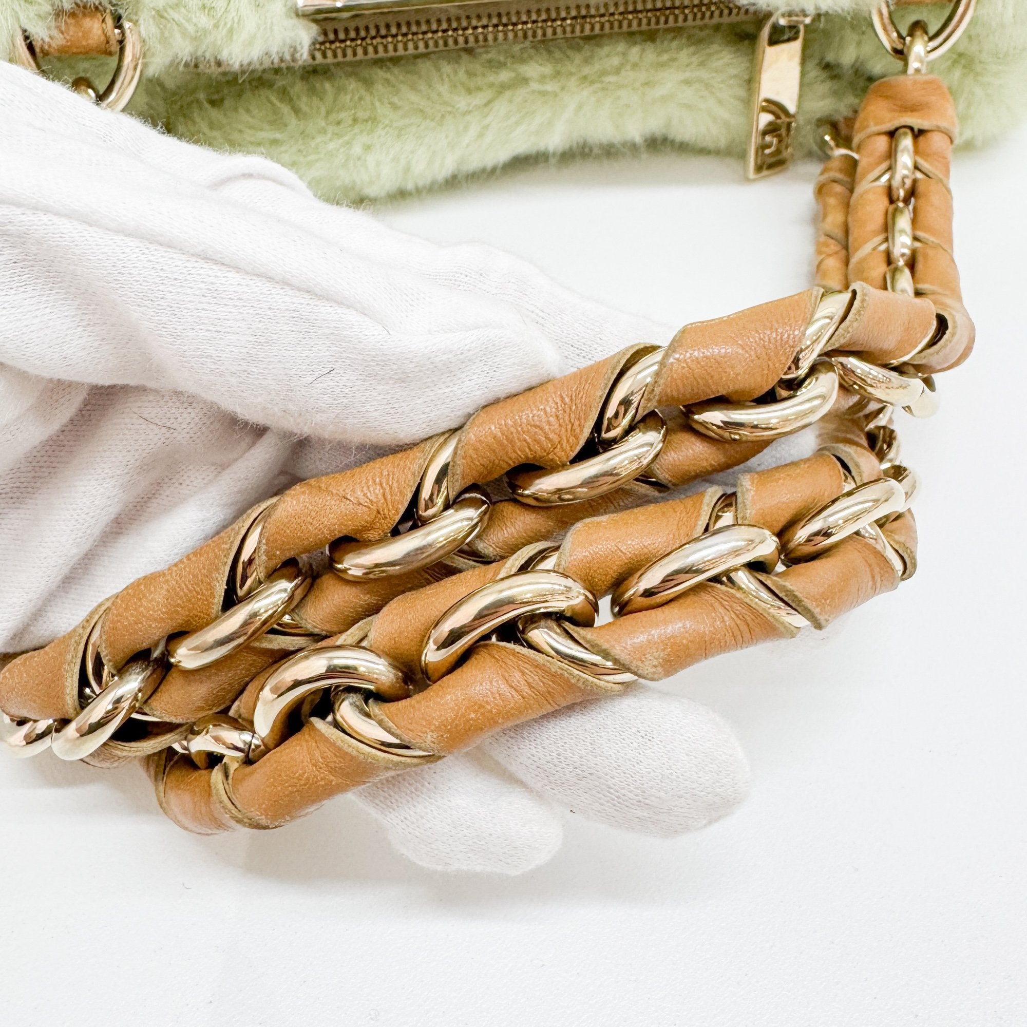 Mia Green fur Shoulder Bag