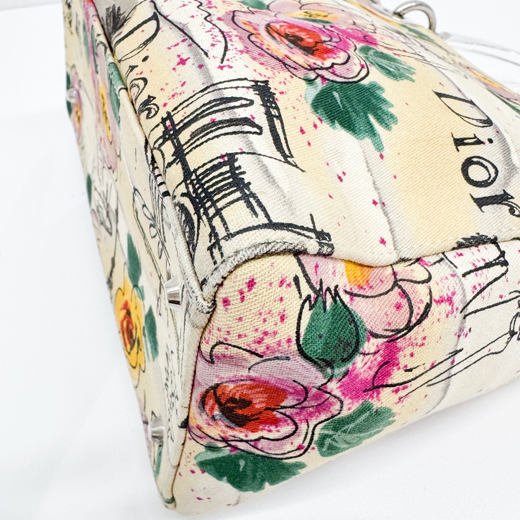 Lady Dior Beige Canvas Handbag