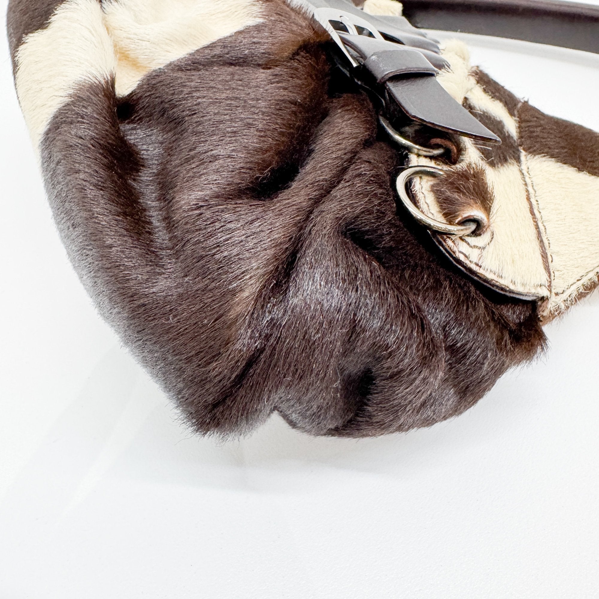 Ballerina Corset Brown Cow Print Pony Hair Hand Bag