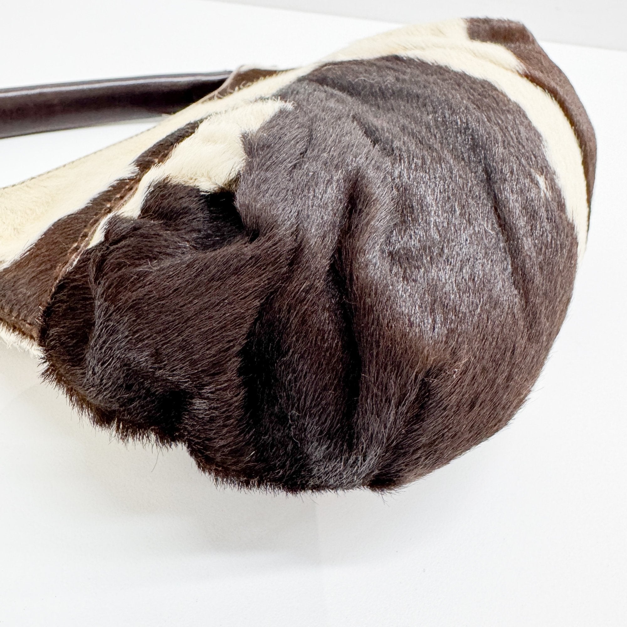 Ballerina Corset Brown Cow Print Pony Hair Hand Bag