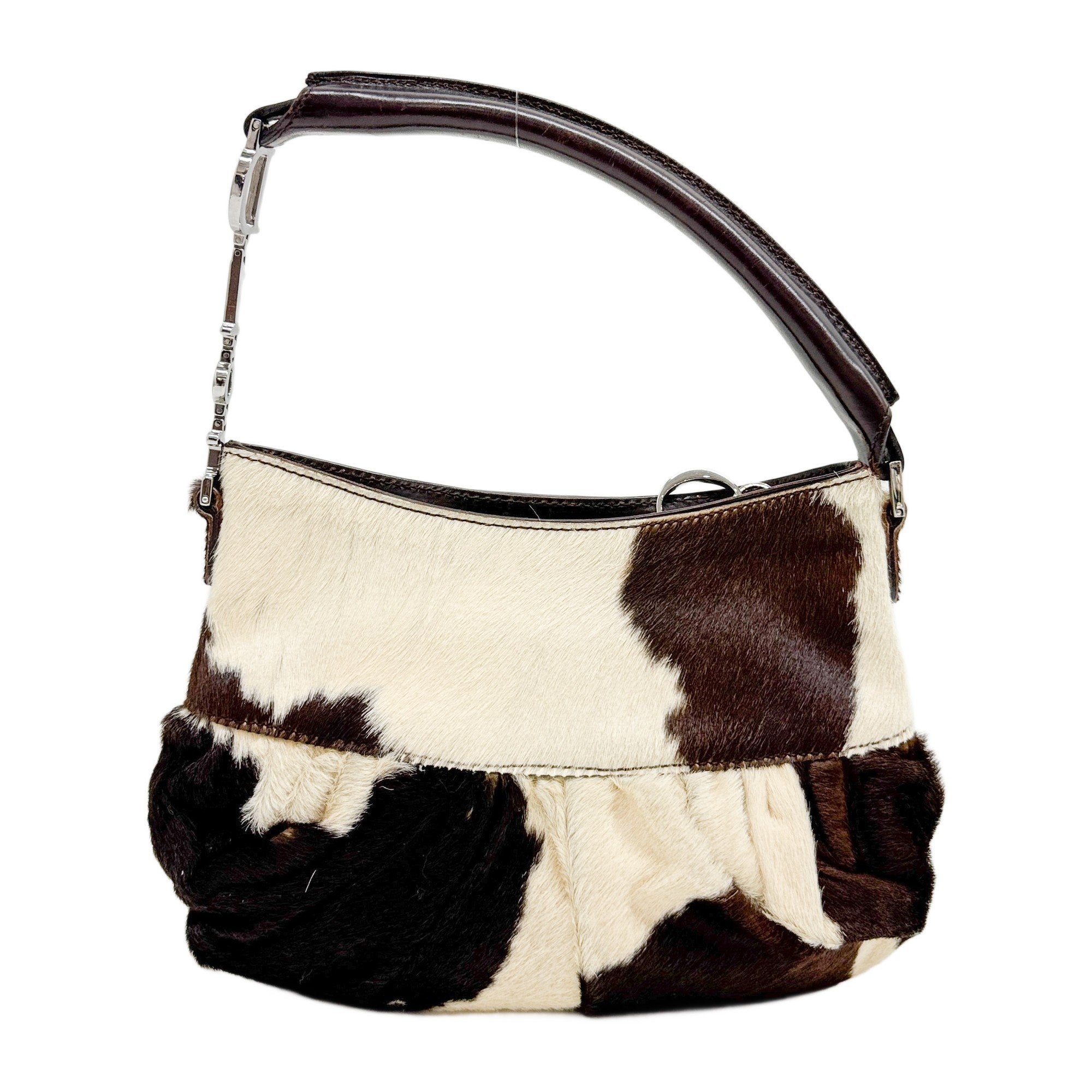 Ballerina Corset Brown Cow Print Pony Hair Hand Bag
