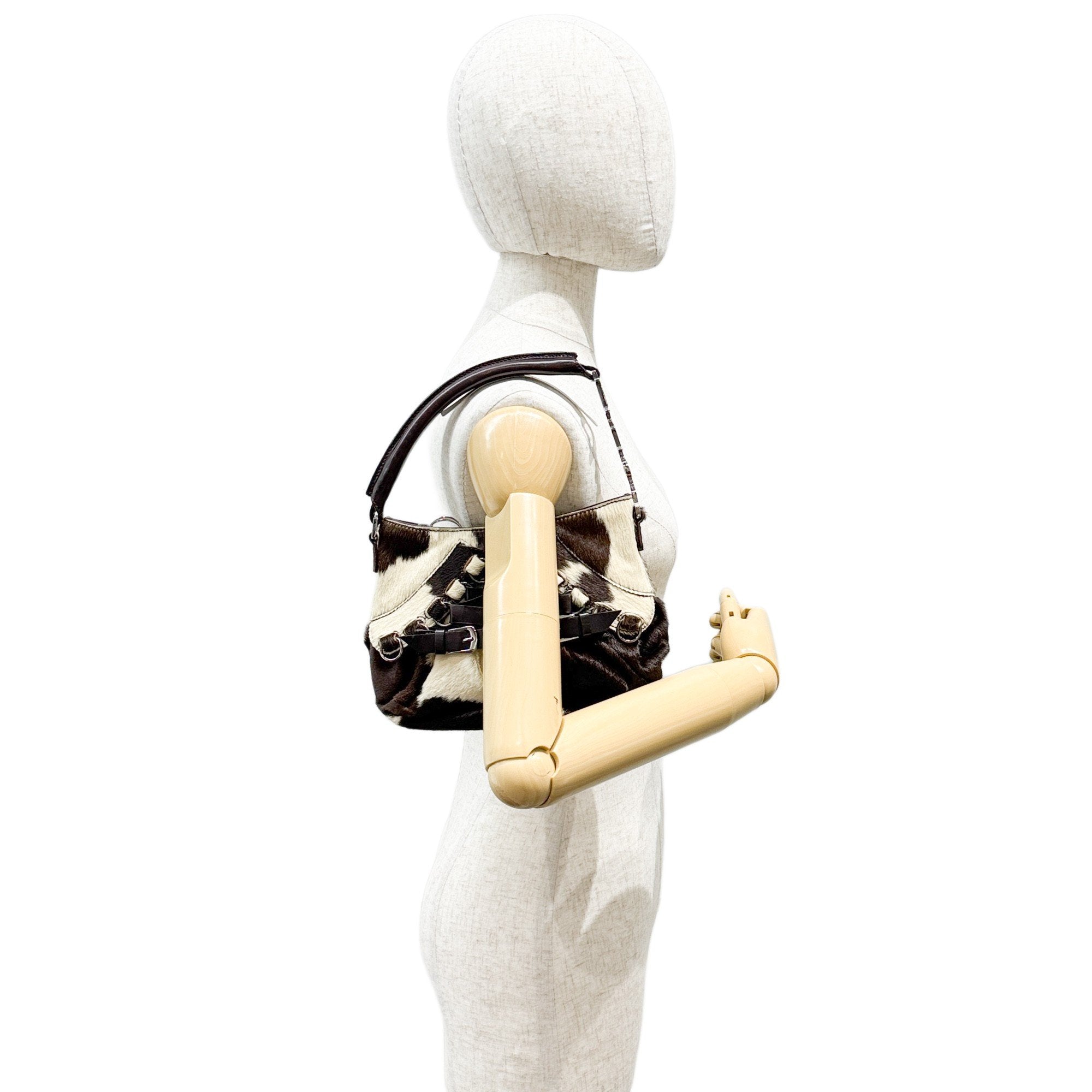 Ballerina Corset Brown Cow Print Pony Hair Hand Bag