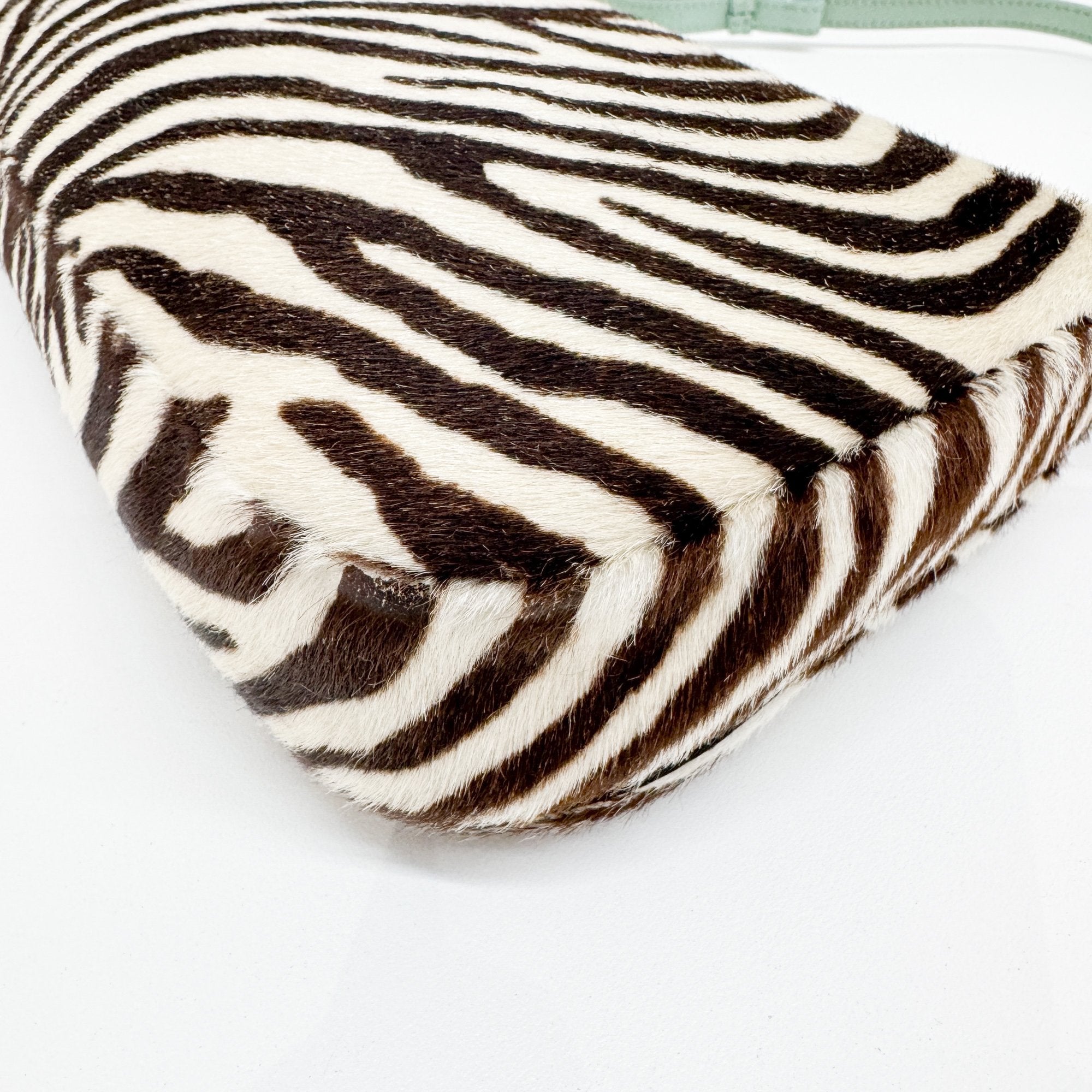 Malice Pearl Zebra Print Pony Hair Shoulder Bag