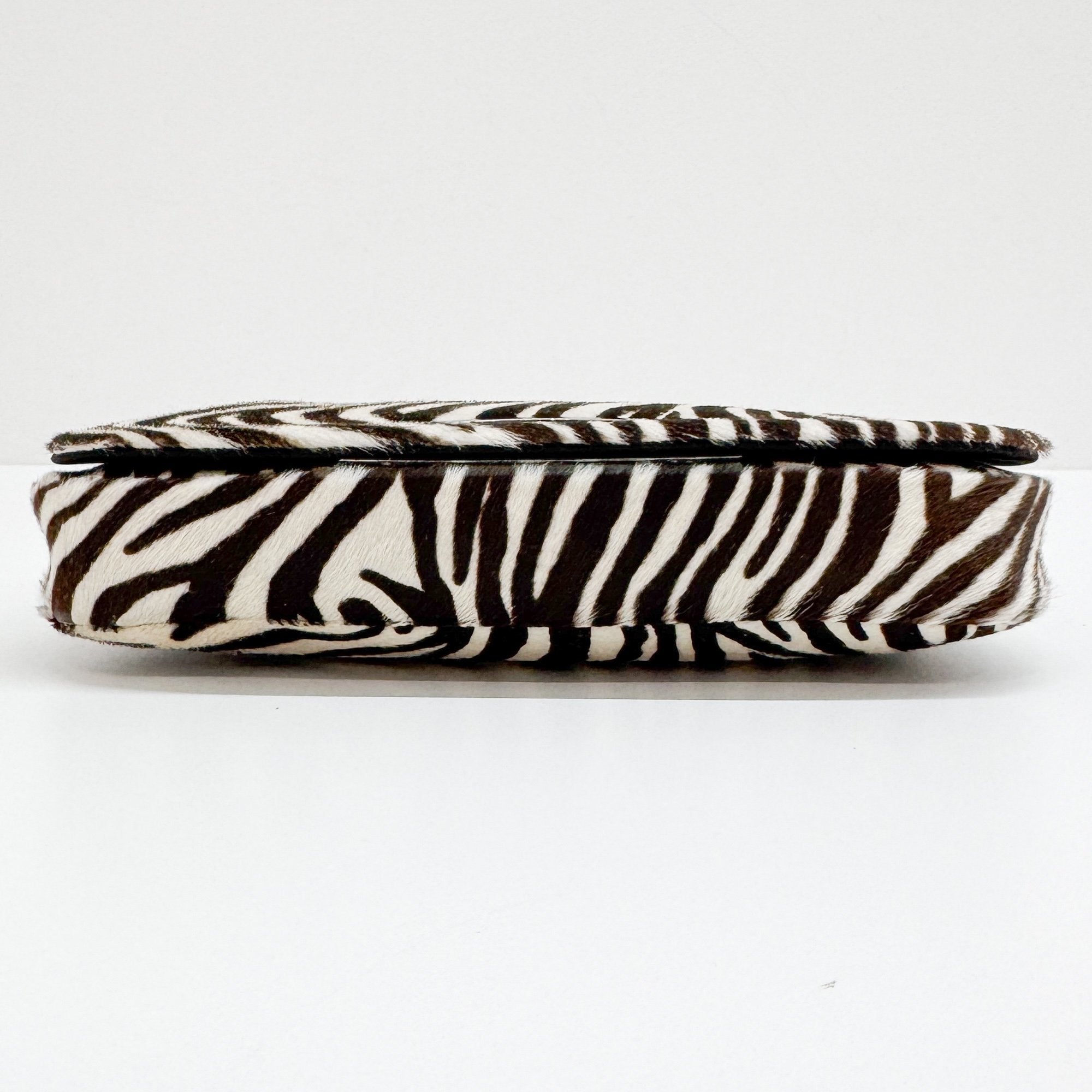 Malice Pearl Zebra Print Pony Hair Shoulder Bag