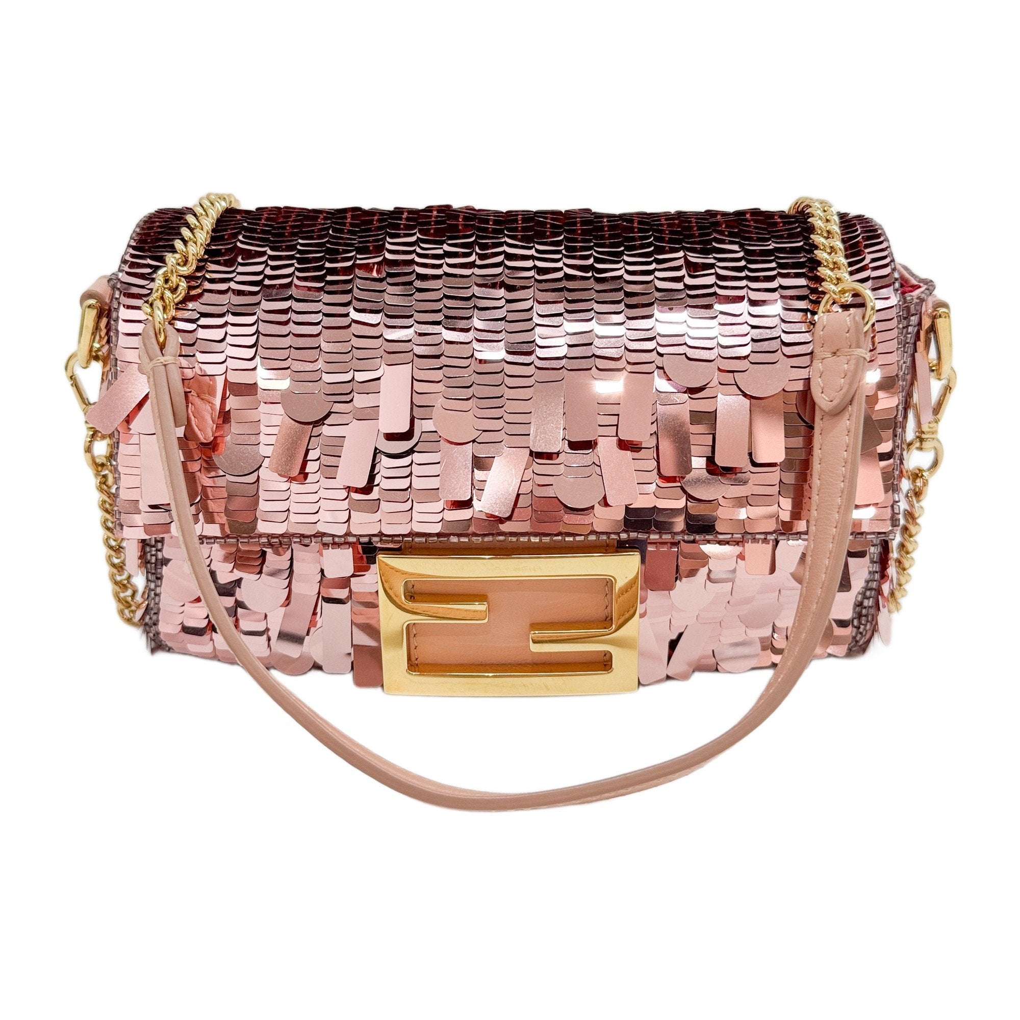Mini Baguette Pink Sequin Two Way Bag