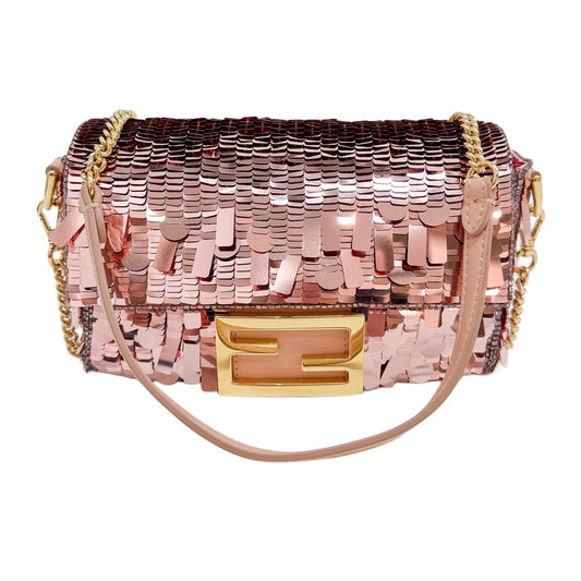Mini Baguette Pink Sequin Two Way Bag