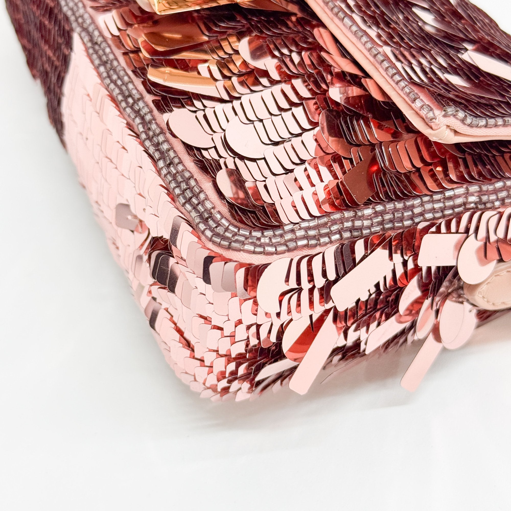 Mini Baguette Pink Sequin Two Way Bag