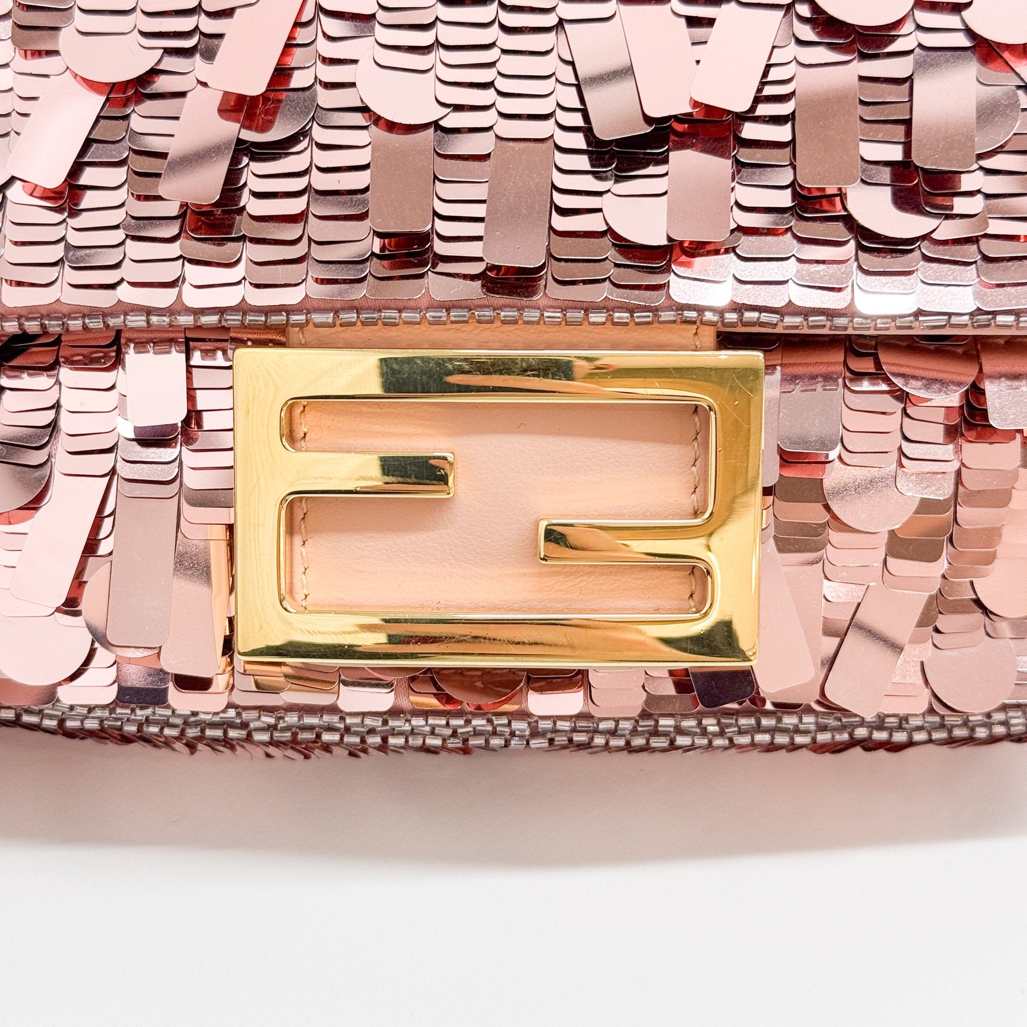 Mini Baguette Pink Sequin Two Way Bag