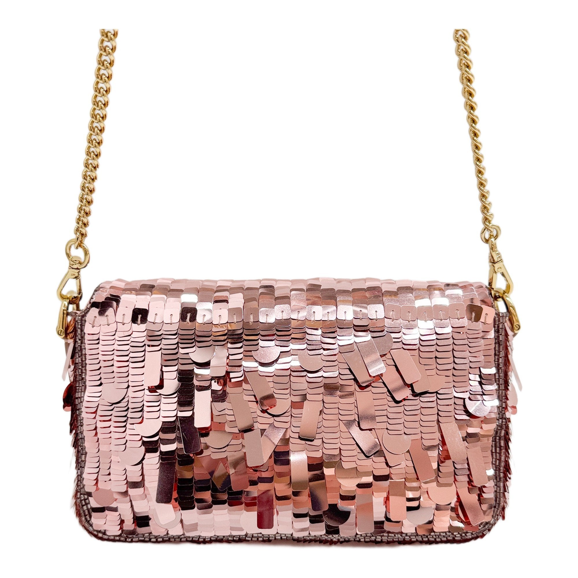 Mini Baguette Pink Sequin Two Way Bag