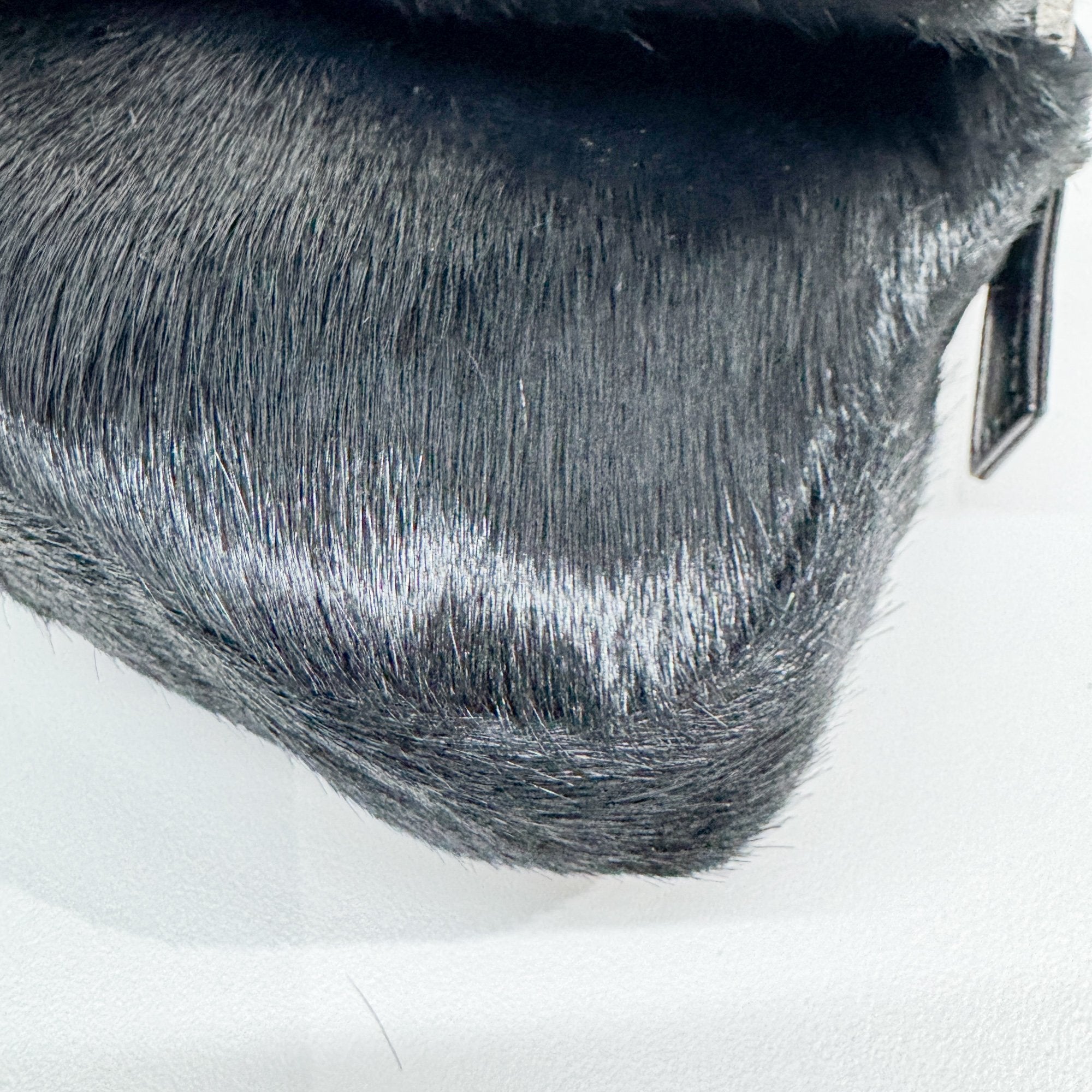 Baguette Black Silk-Pressed Pony Hair Shoulder Bag