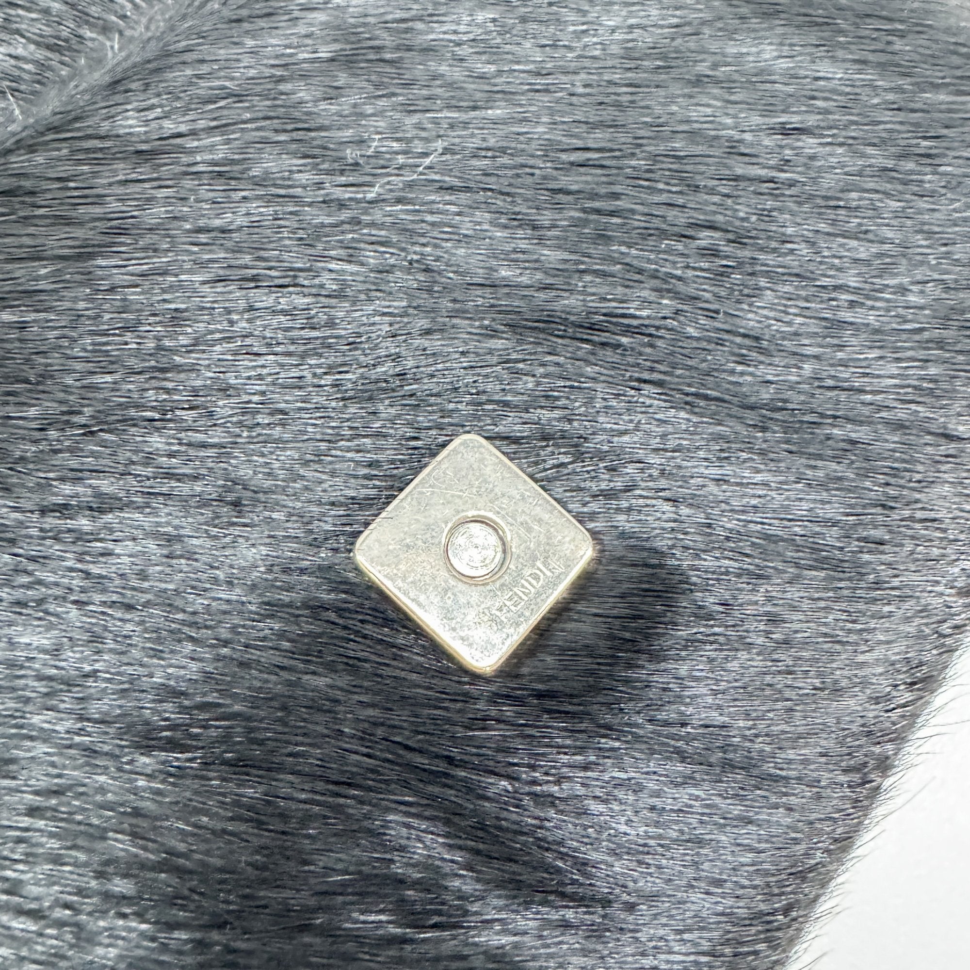 Baguette Black Silk-Pressed Pony Hair Shoulder Bag