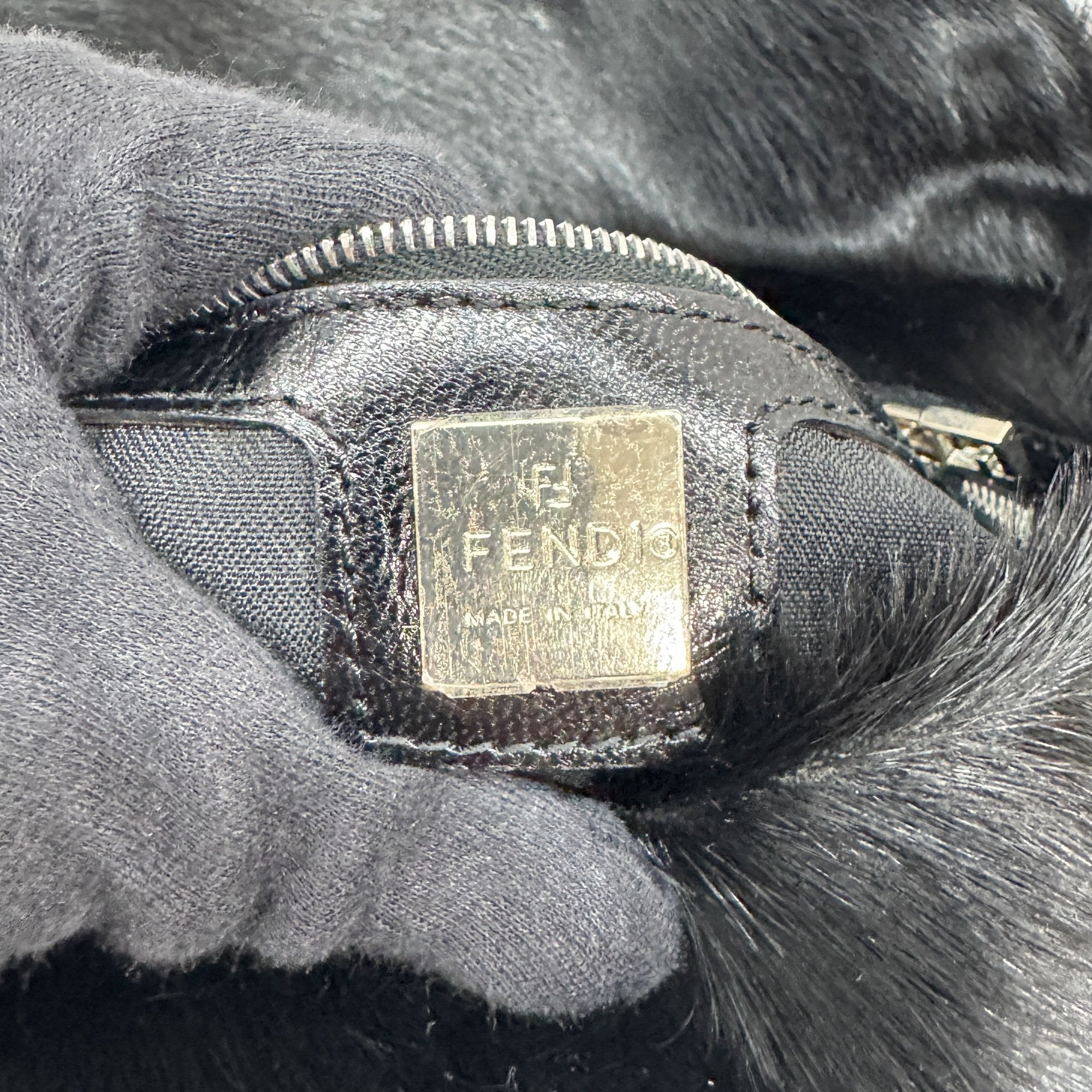 Baguette Black Silk-Pressed Pony Hair Shoulder Bag