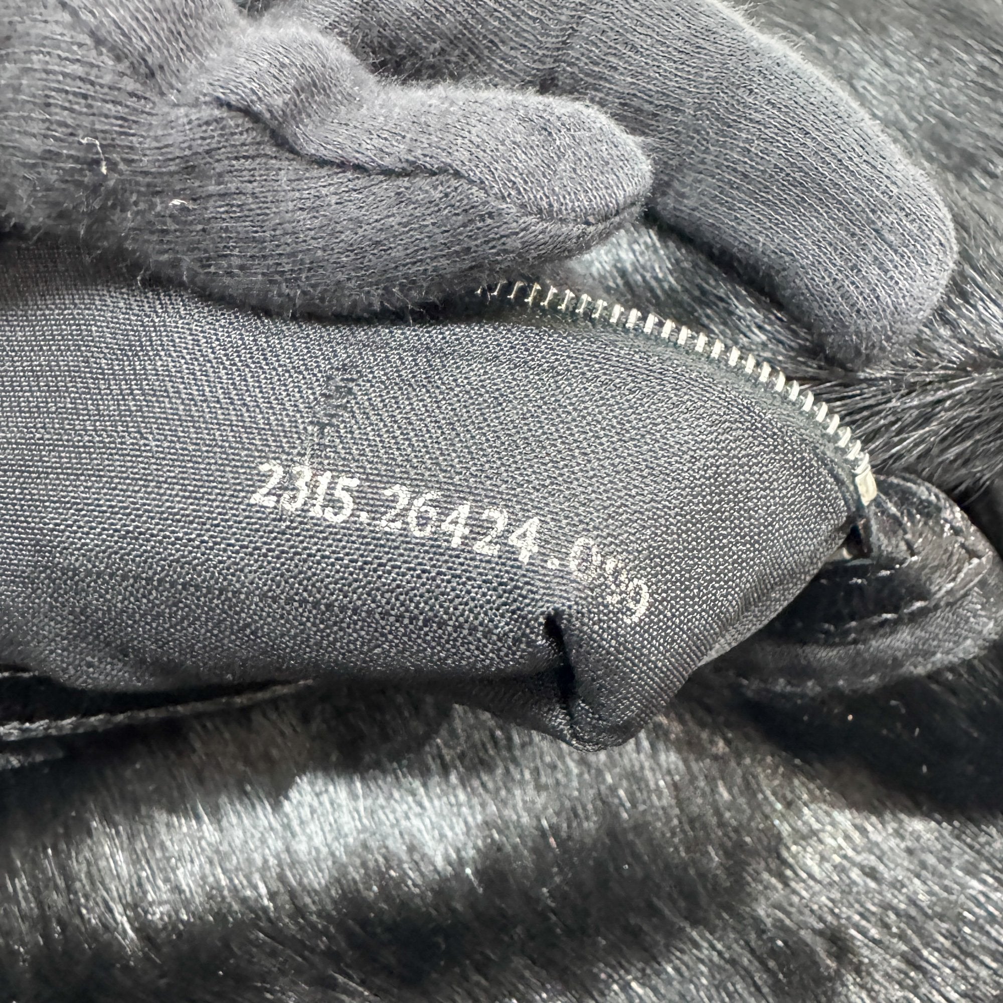 Baguette Black Silk-Pressed Pony Hair Shoulder Bag