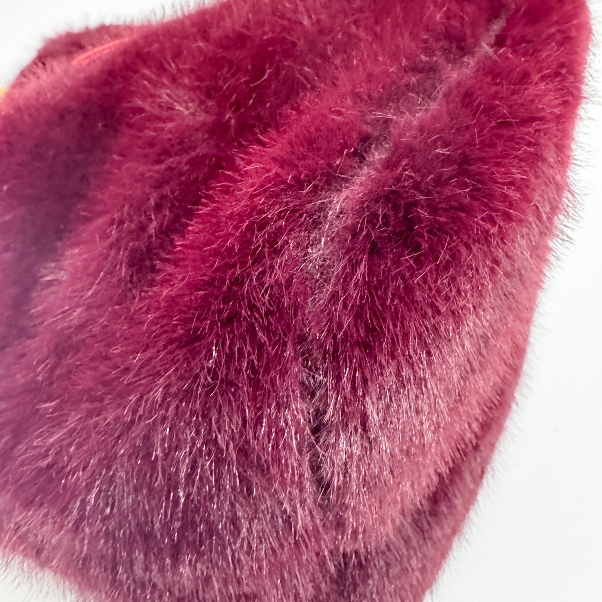 Burgundy Fur Hobo Bag
