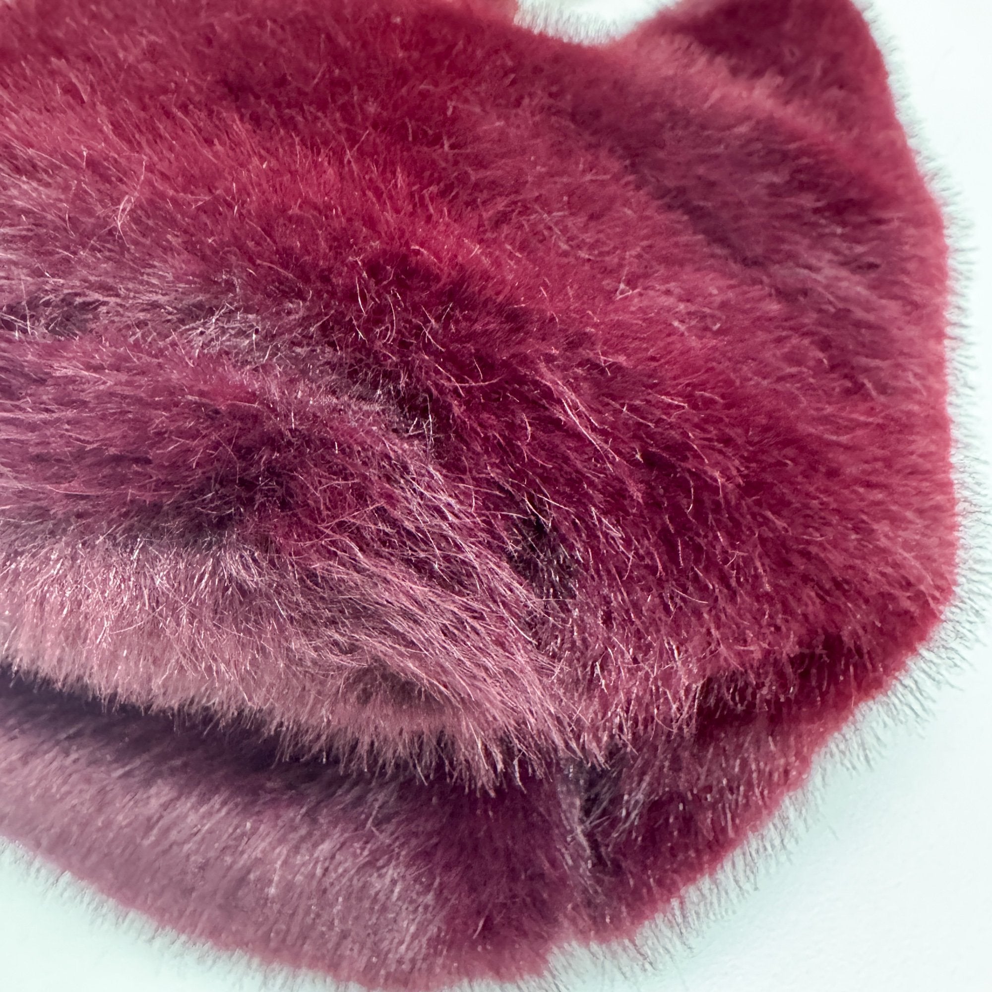 Burgundy Fur Hobo Bag