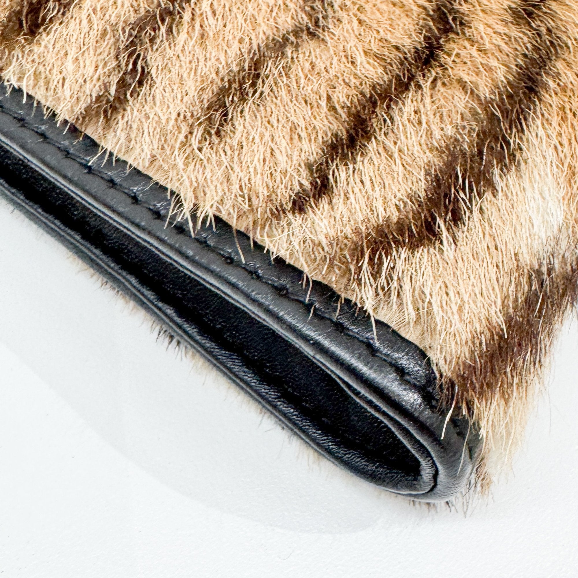 Brown Tiger Print Fur Hand Bag