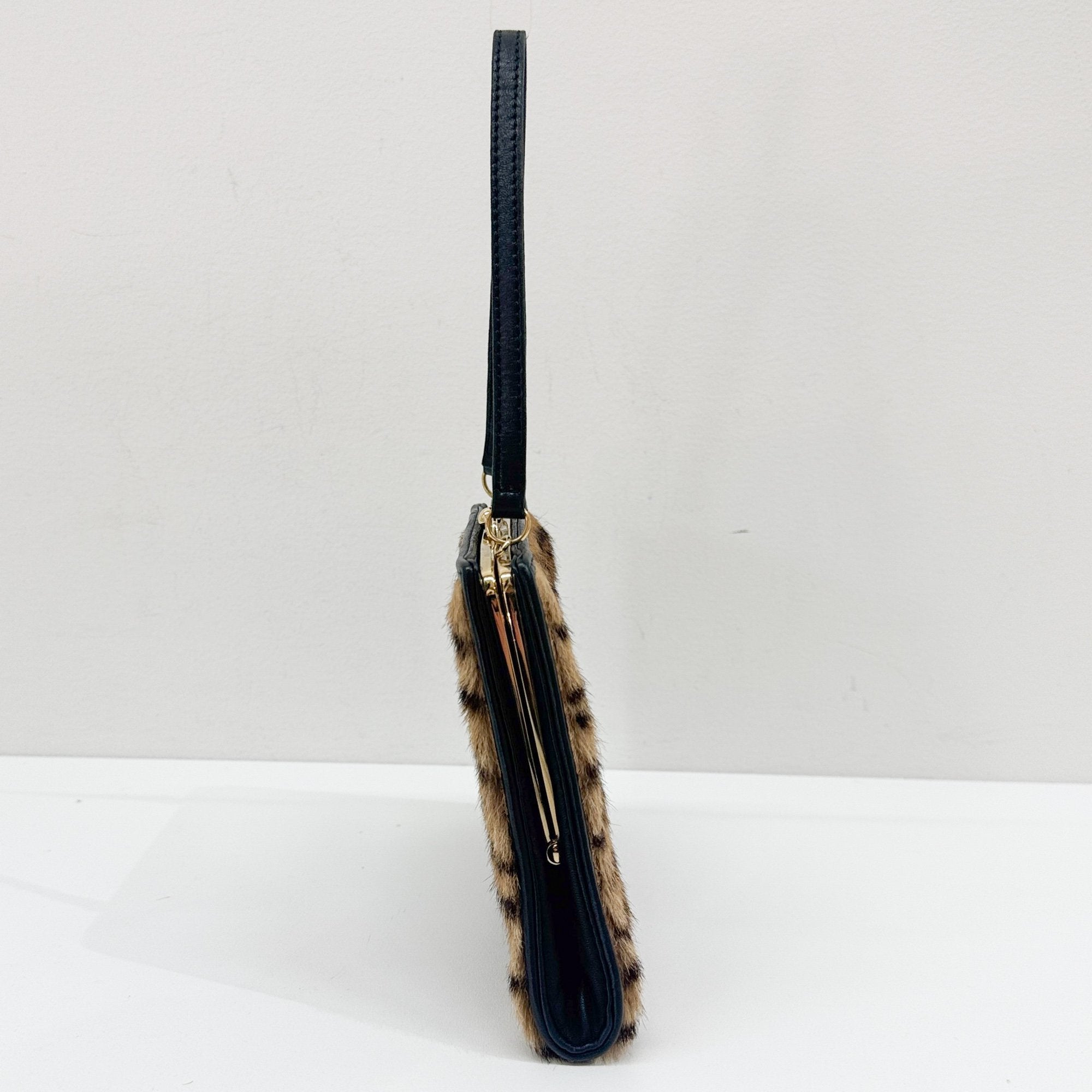 Brown Tiger Print Fur Hand Bag