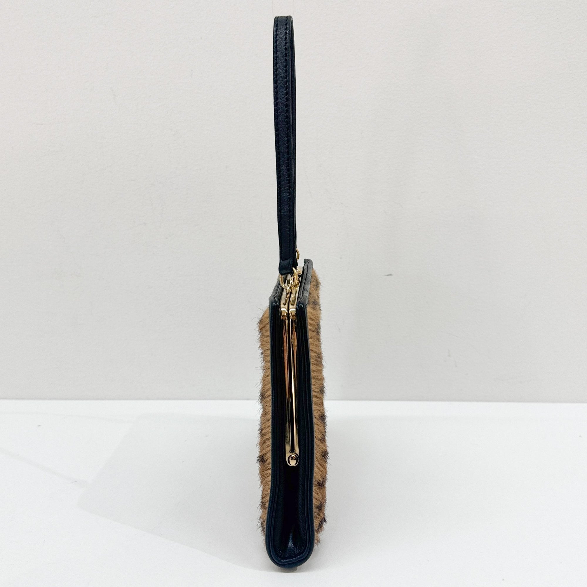 Brown Tiger Print Fur Hand Bag