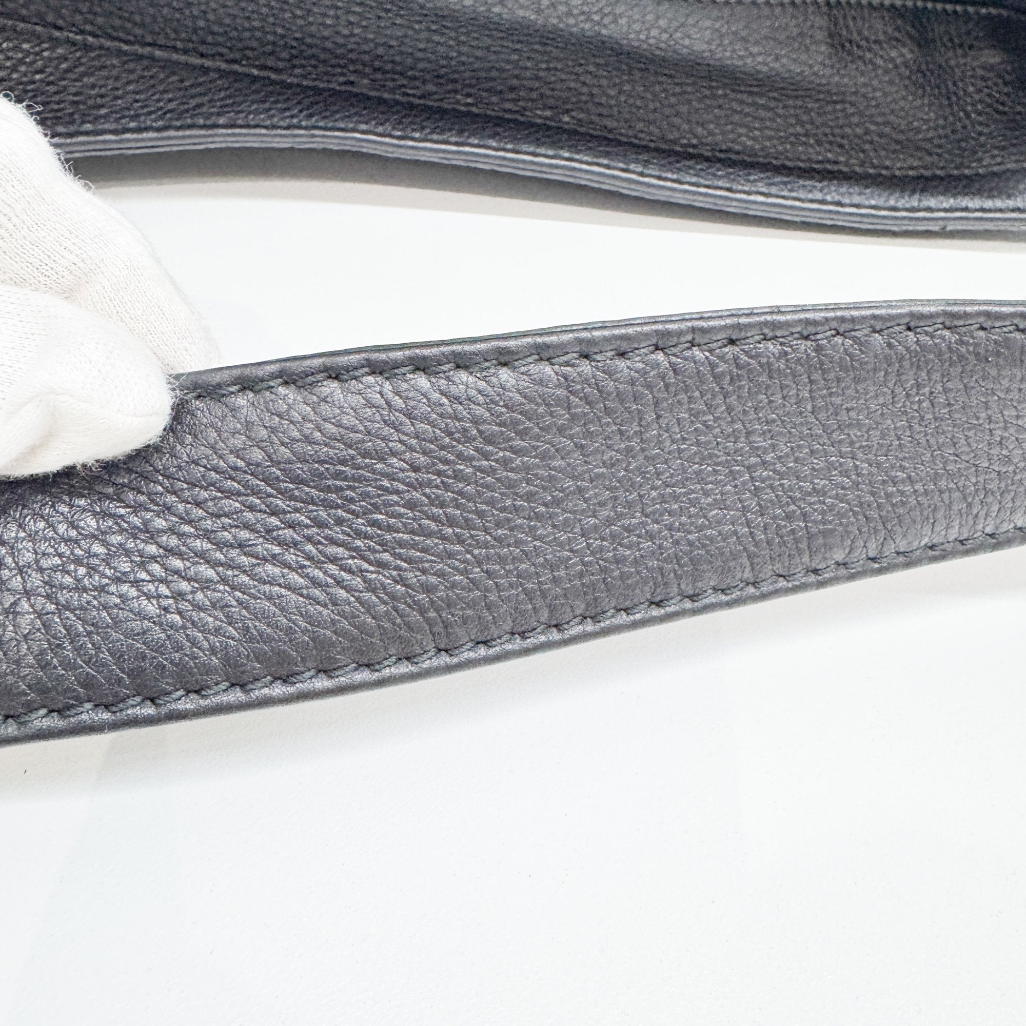 Greenwich Black Python Embossed Leather Hobo Bag