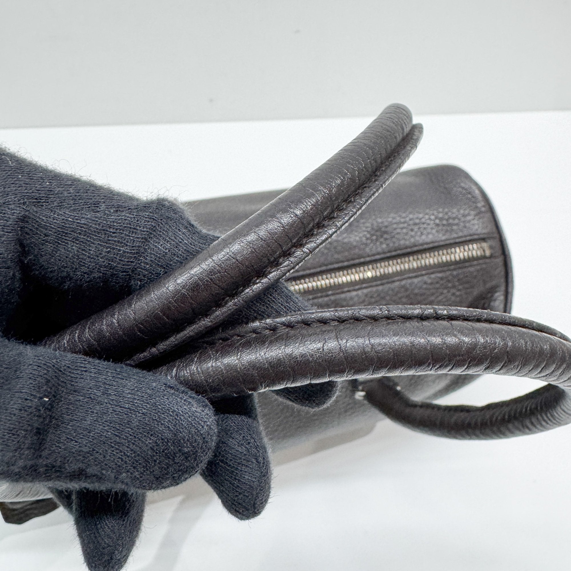 Dark Brown Leather Shoulder Bag