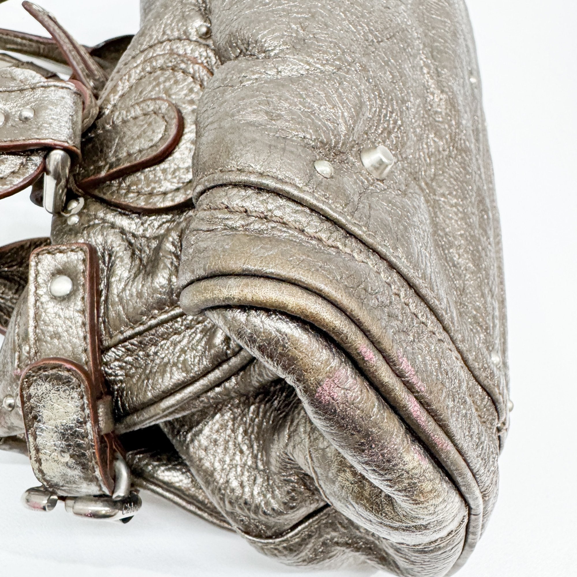 Paddington Gold Metallic Leather Shoulder Bag