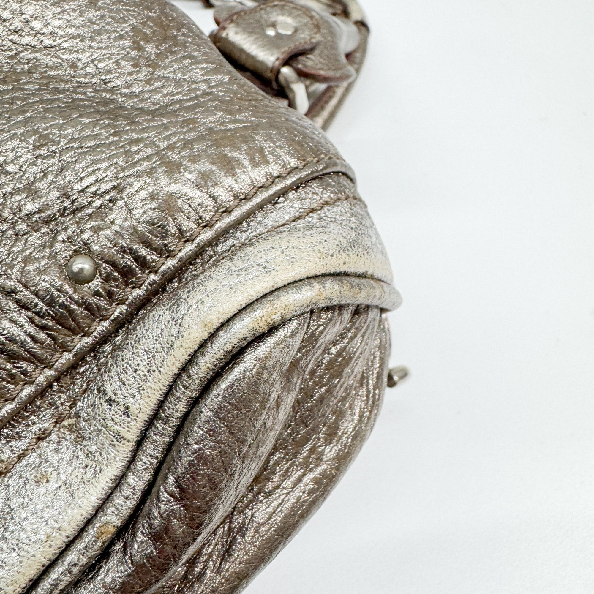 Paddington Gold Metallic Leather Shoulder Bag