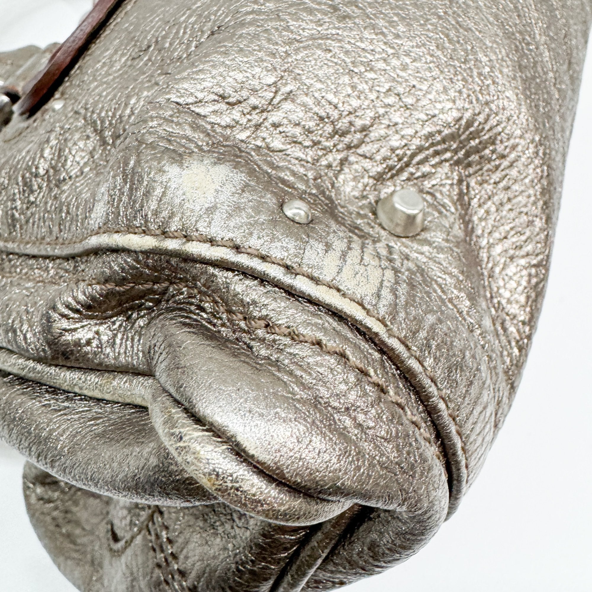 Paddington Gold Metallic Leather Shoulder Bag