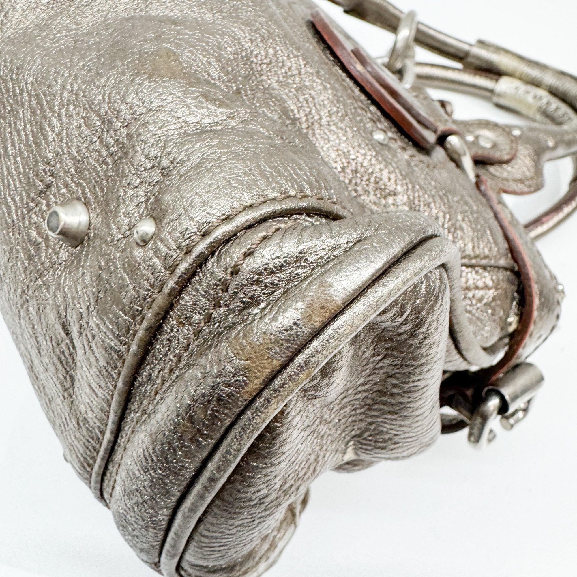 Paddington Gold Metallic Leather Shoulder Bag