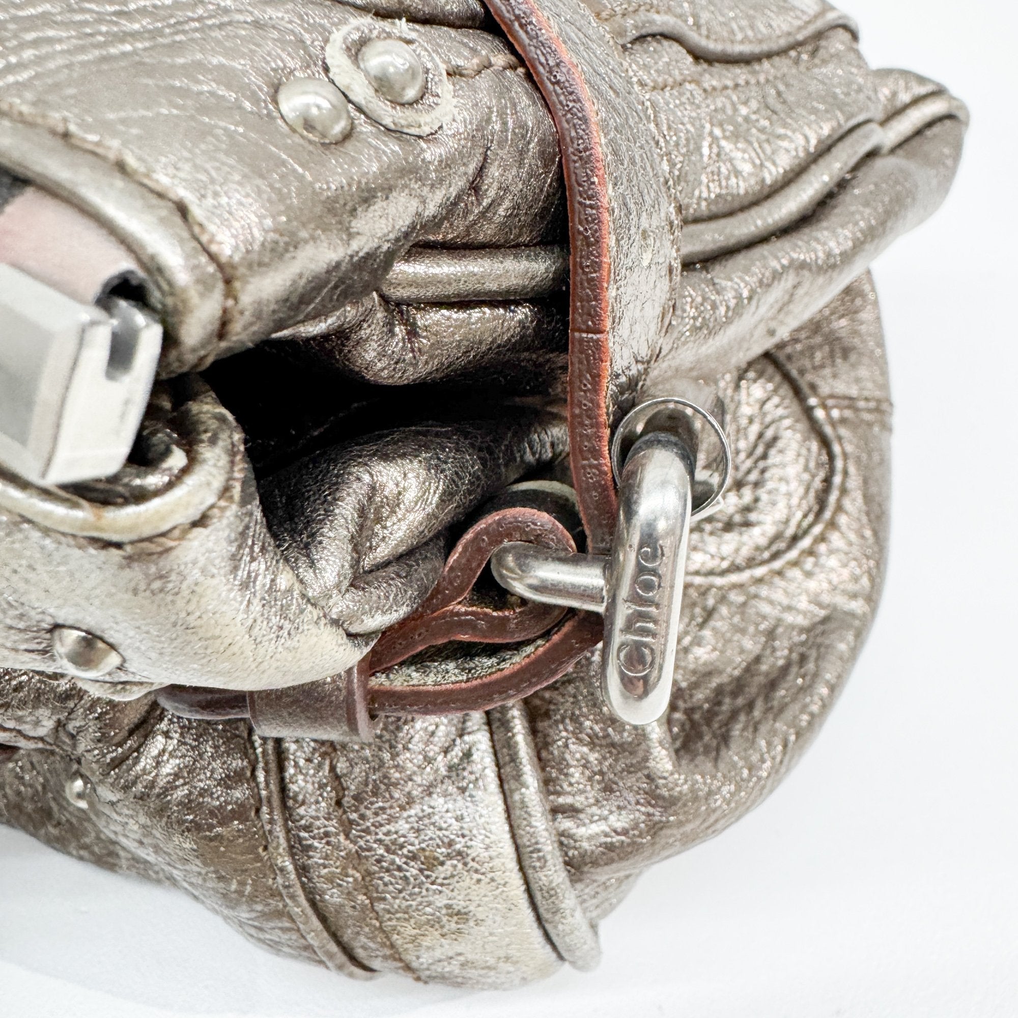 Paddington Gold Metallic Leather Shoulder Bag