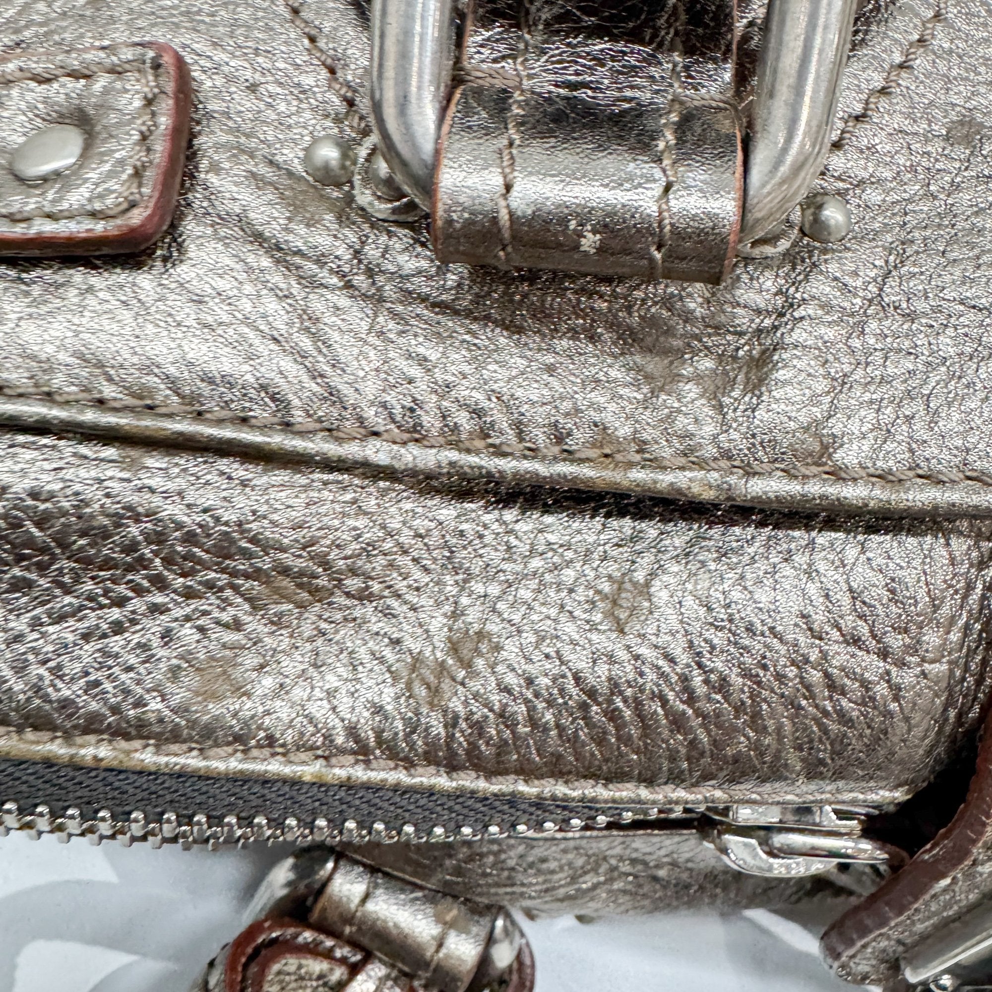 Paddington Gold Metallic Leather Shoulder Bag