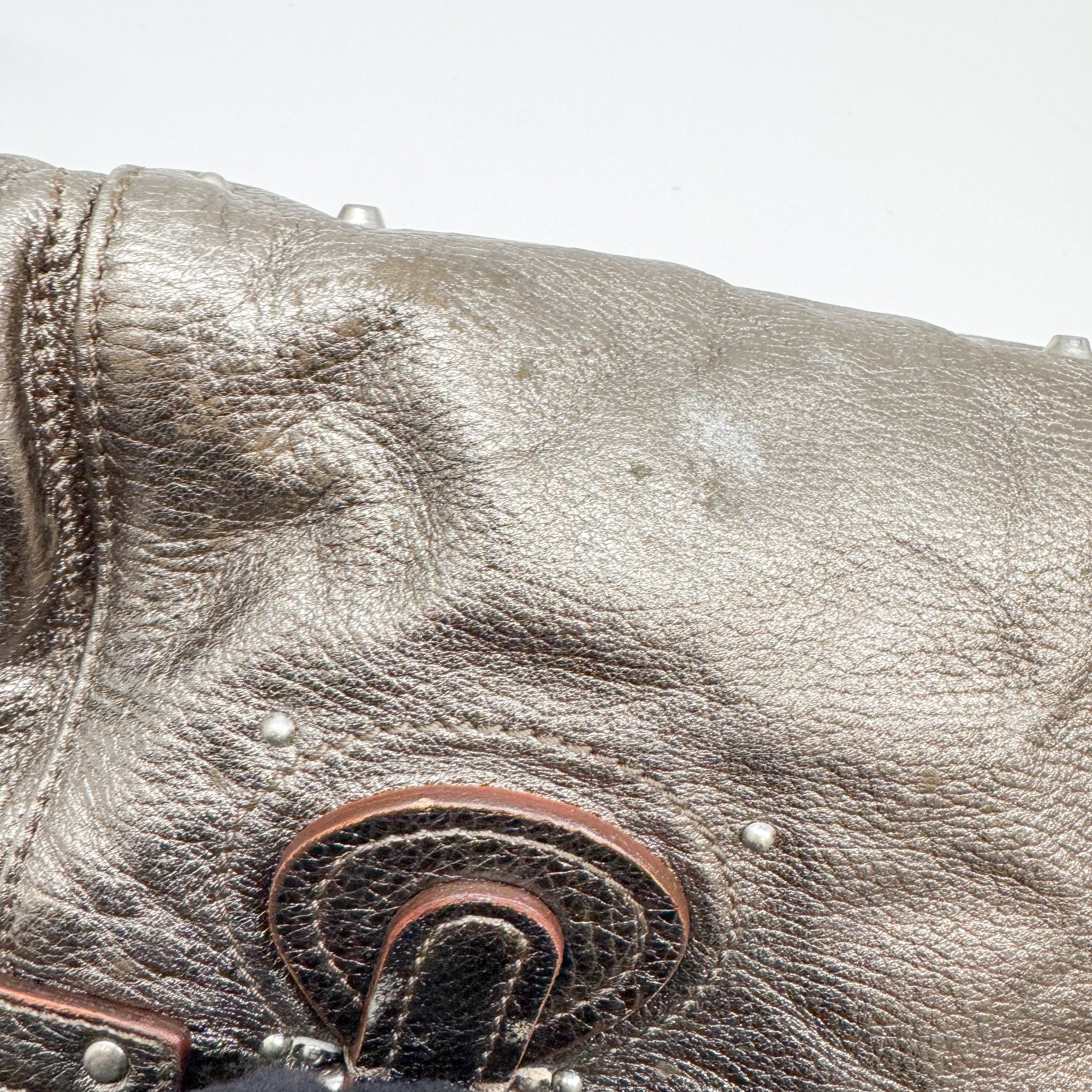 Paddington Gold Metallic Leather Shoulder Bag