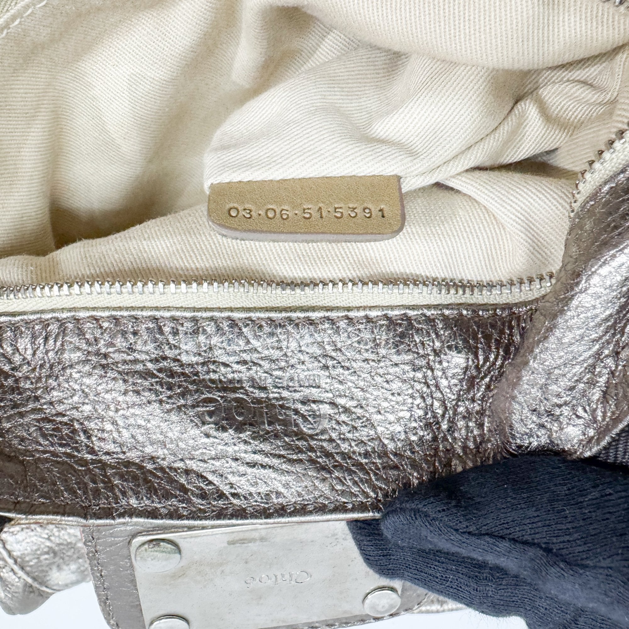 Paddington Gold Metallic Leather Shoulder Bag