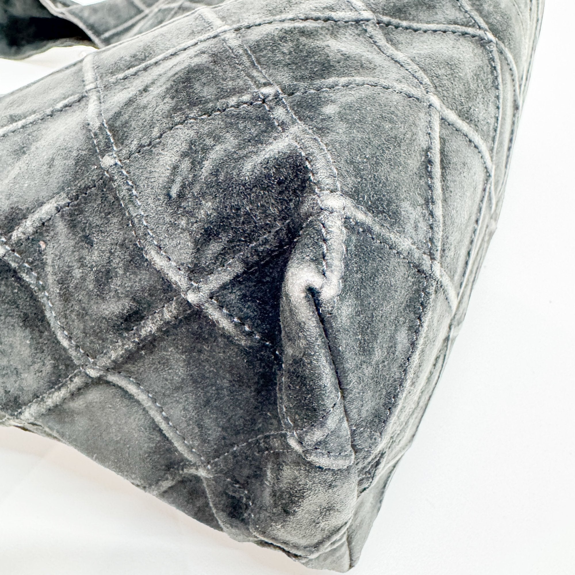 Black Suede Hobo Bag