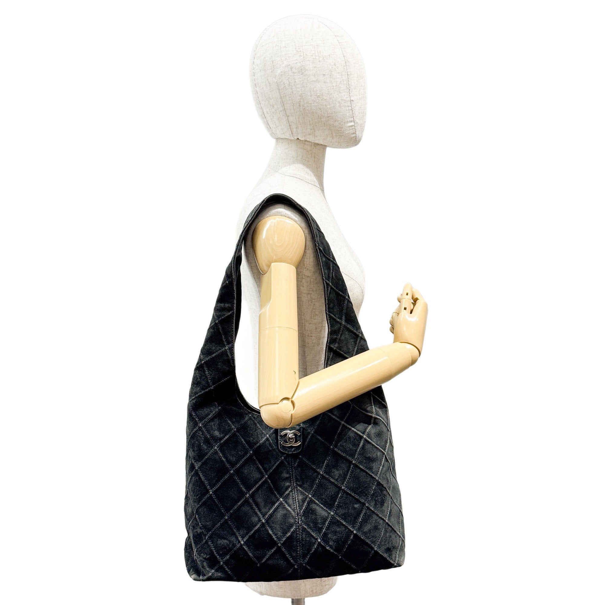 Black Suede Hobo Bag