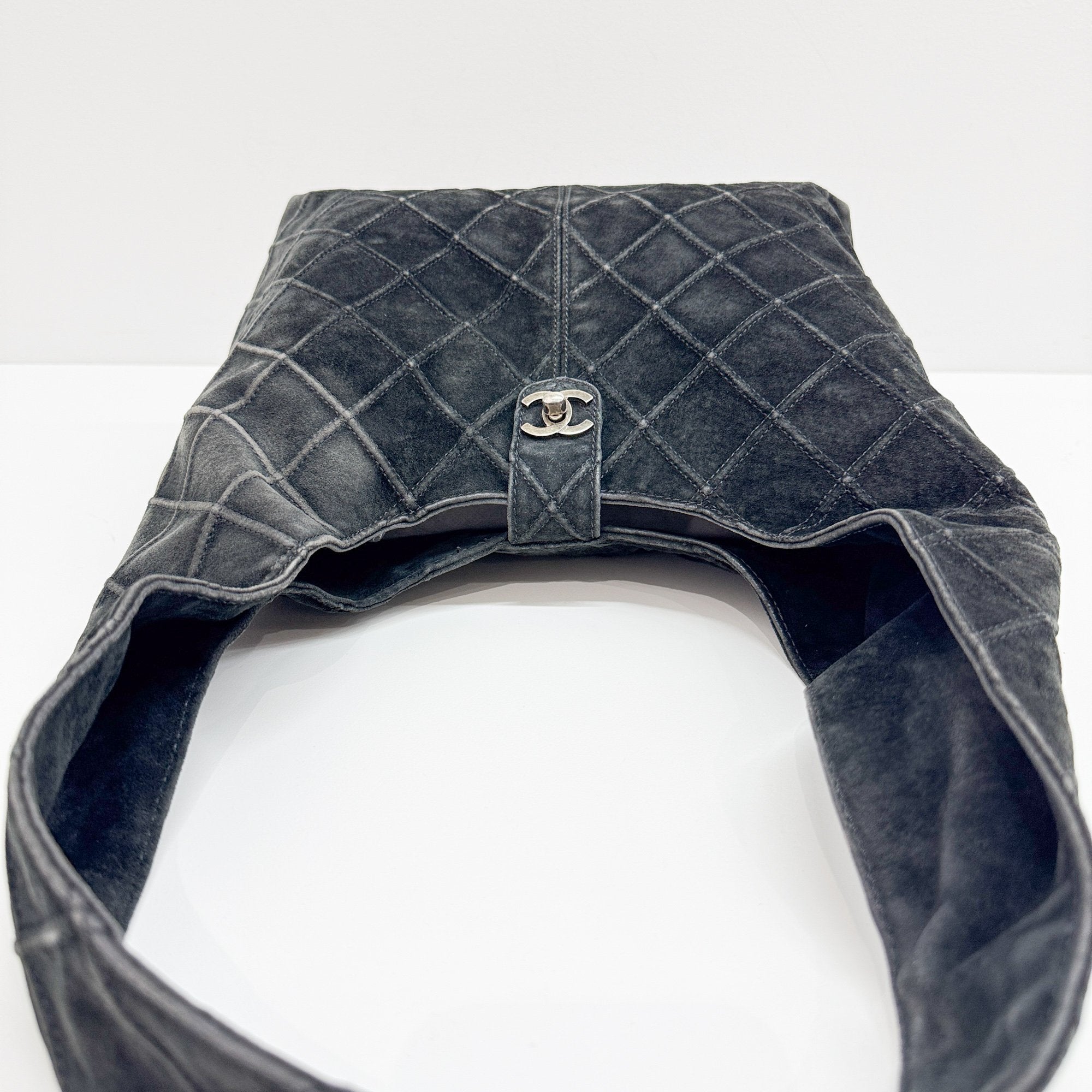 Black Suede Hobo Bag