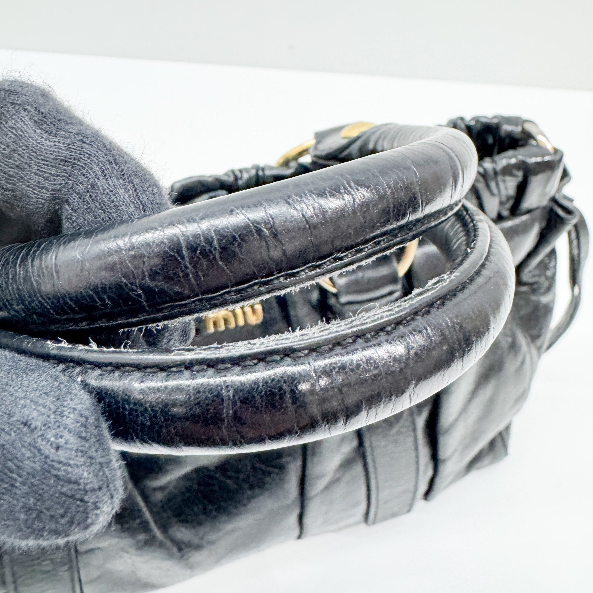 Vitello Black Leather Two Way Bag