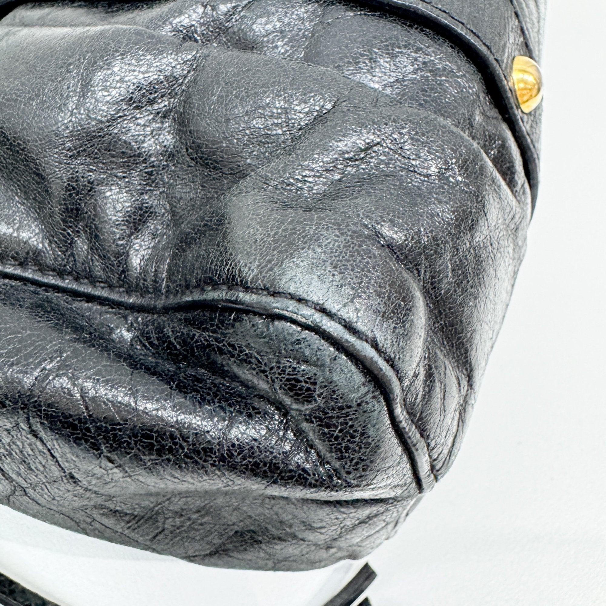 Vitello Black Leather Two Way Bag