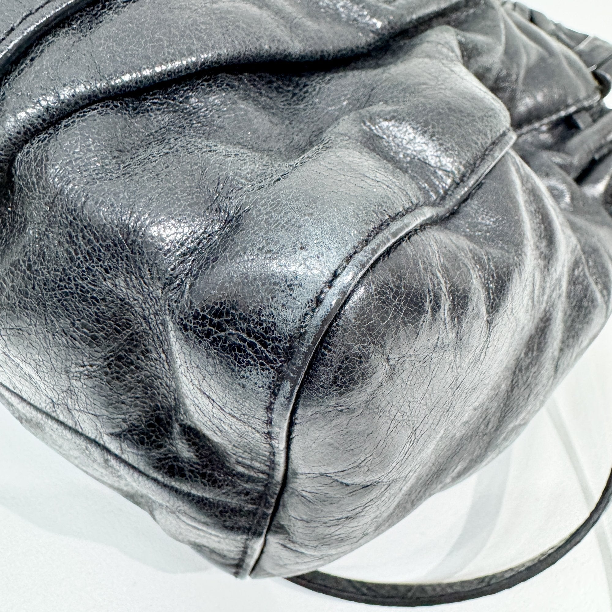 Vitello Black Leather Two Way Bag