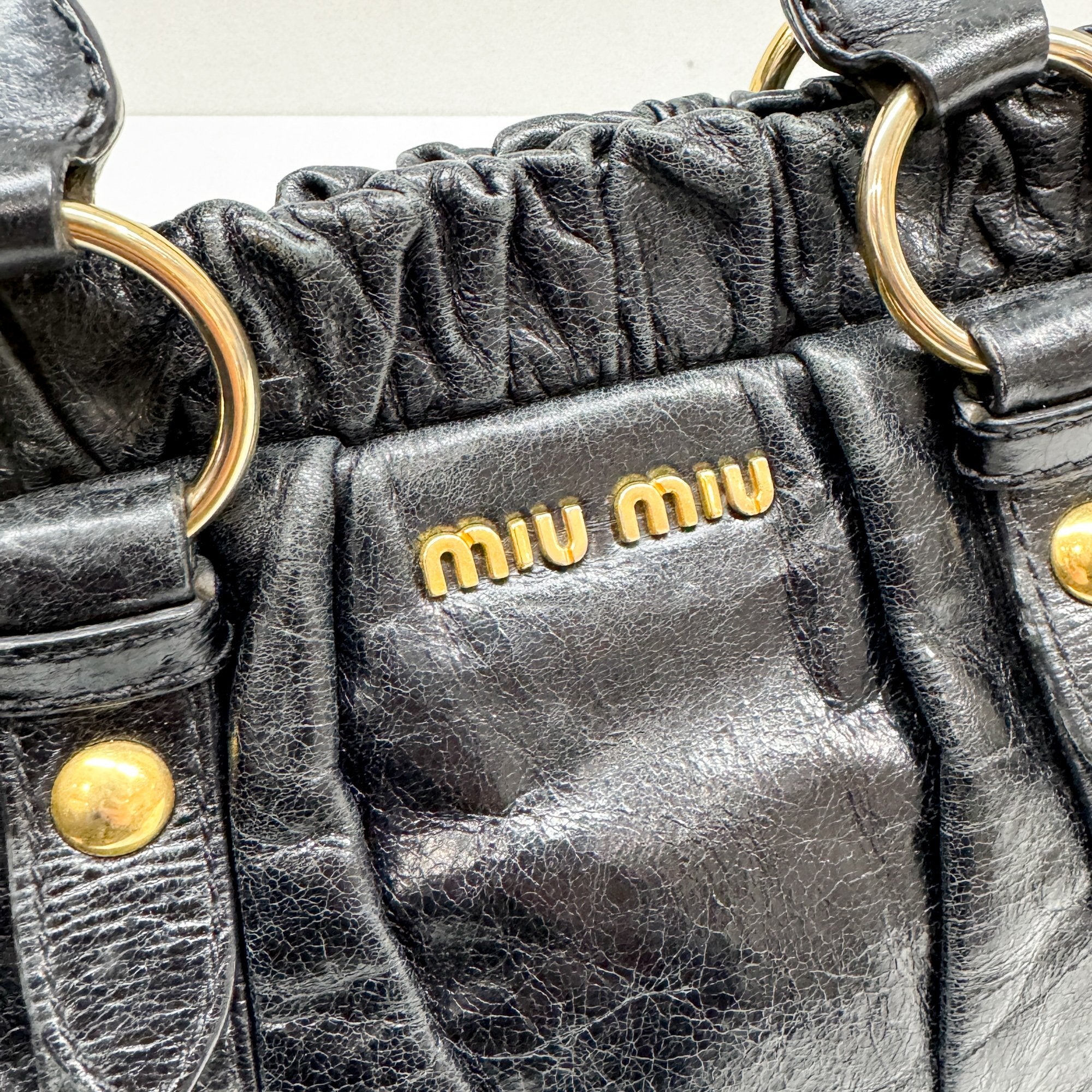 Vitello Black Leather Two Way Bag