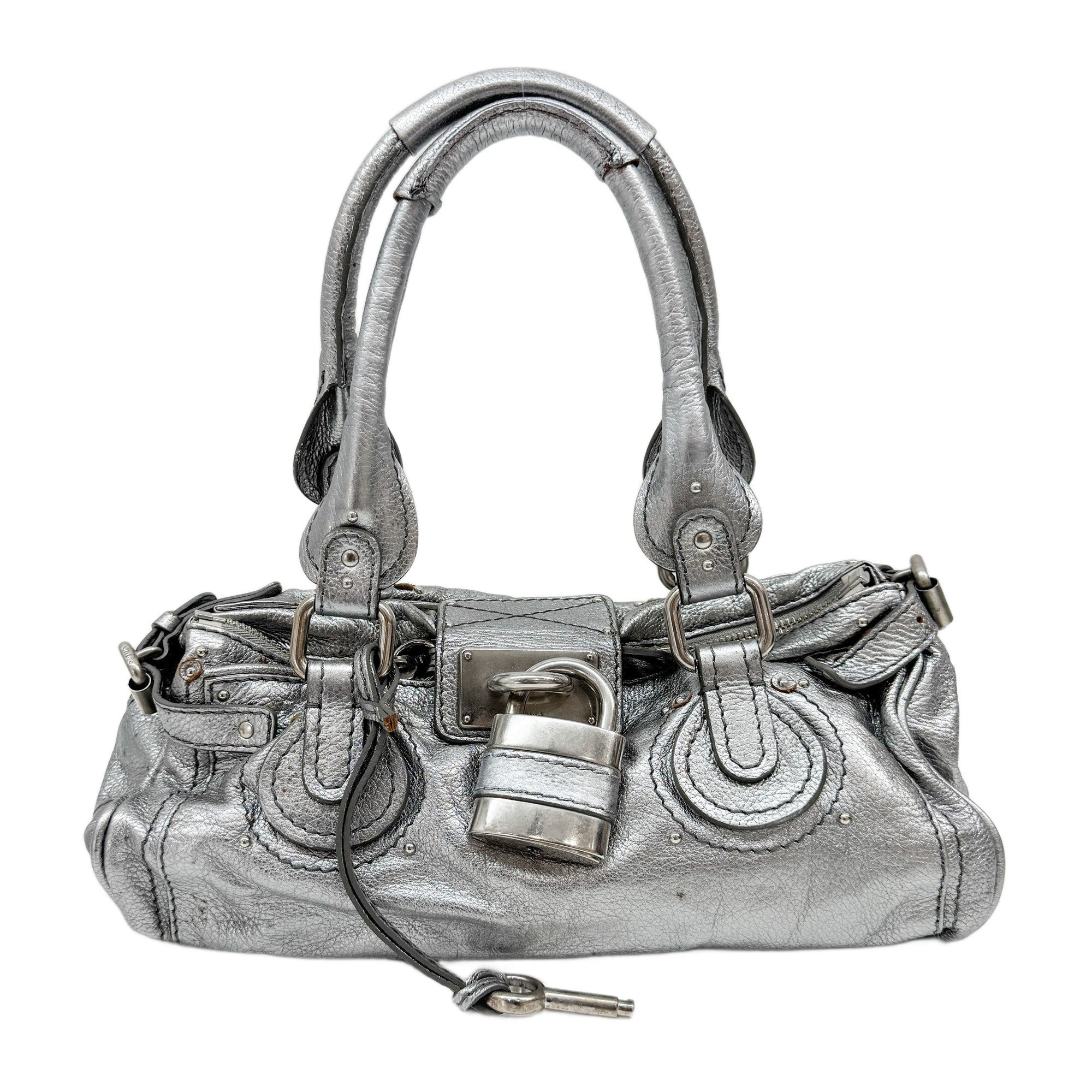 Paddington Silver Leather Shoulder Bag